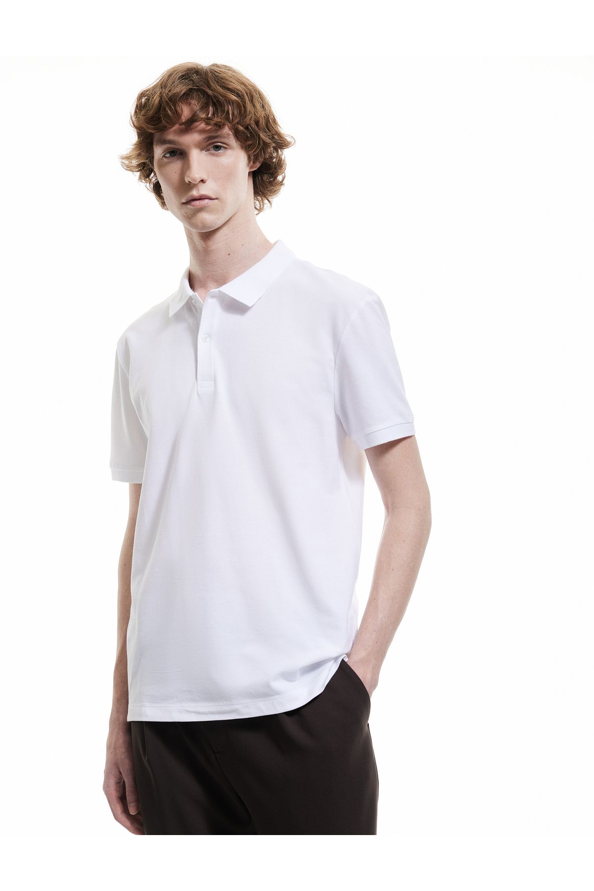 Koton Kısa Kollu Pamuklu Pike Kumaş Polo Yaka Slim Fit Tişört