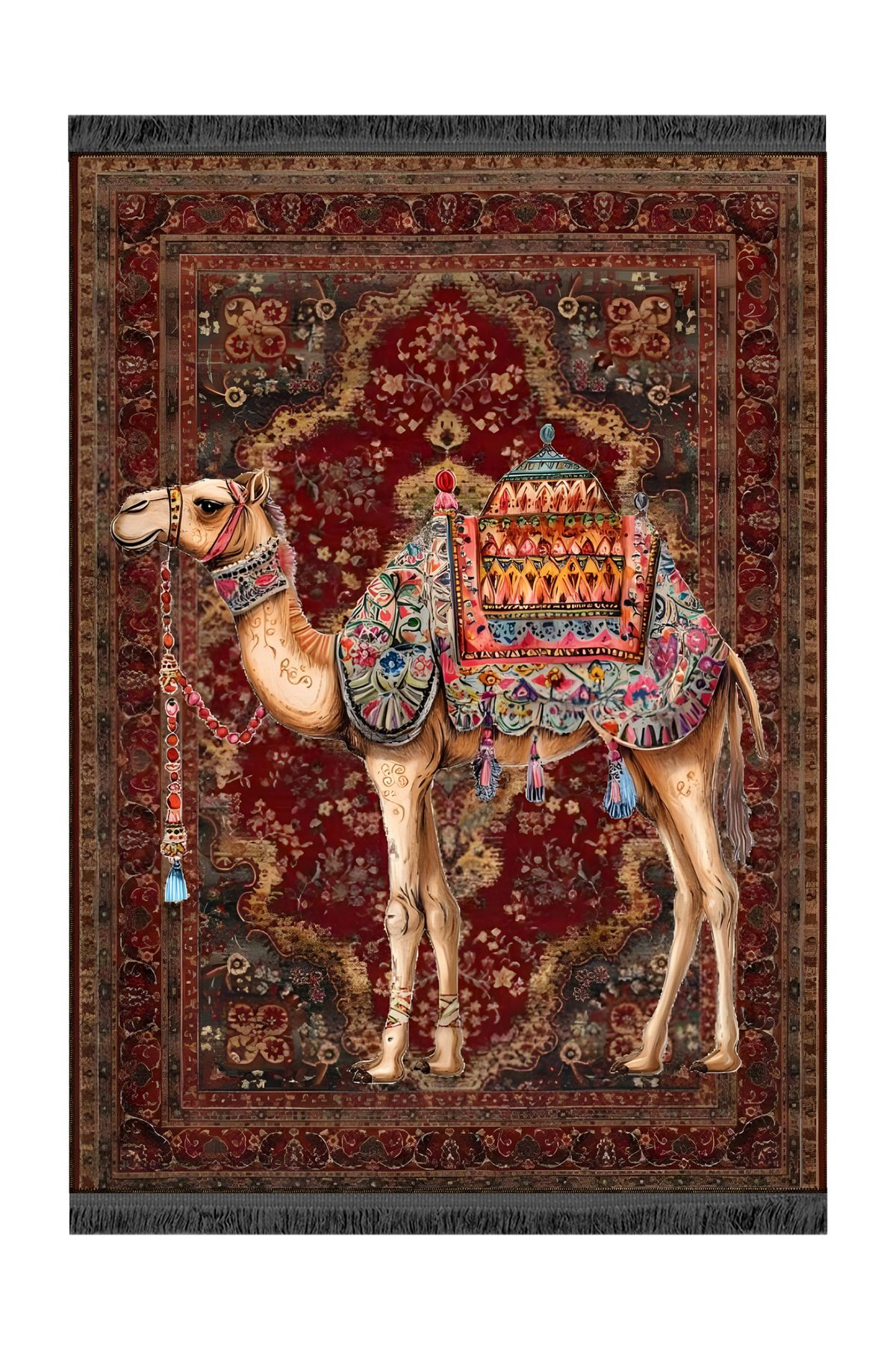 Rugs Modern Halı Nilla Koleksiyonu Etnik Desenli Çok Renkli Deve Detaylı Dokuma Taban Dekoratif Halı nilla17