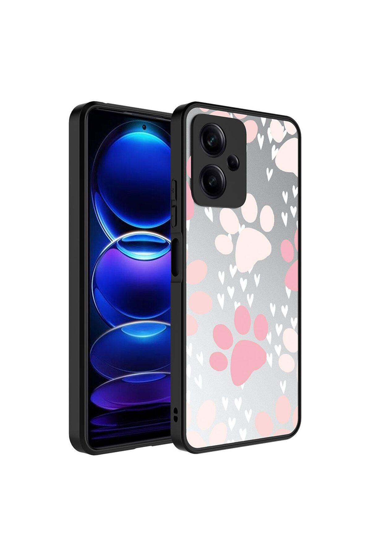 halkhouse Xiaomi Redmi Note 12 5G Kılıf Aynalı Desenli Kamera Korumalı Parlak Sert Silikon Esnek Renkli Mirror