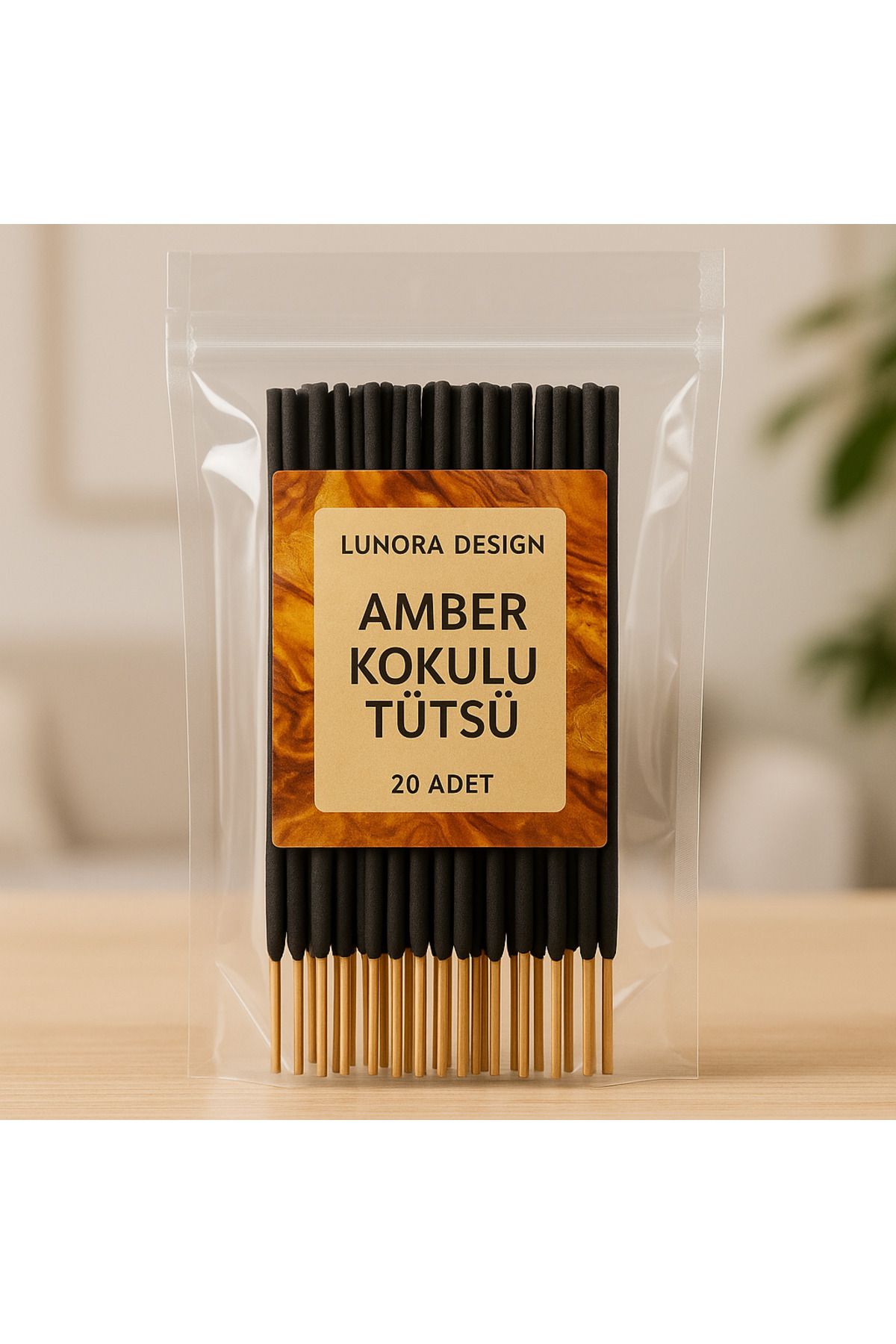 Lunora Design Amber Kokulu Tütsü 20'li – Doğal Aromatik Tütsü Çubuğu | Lunora Design