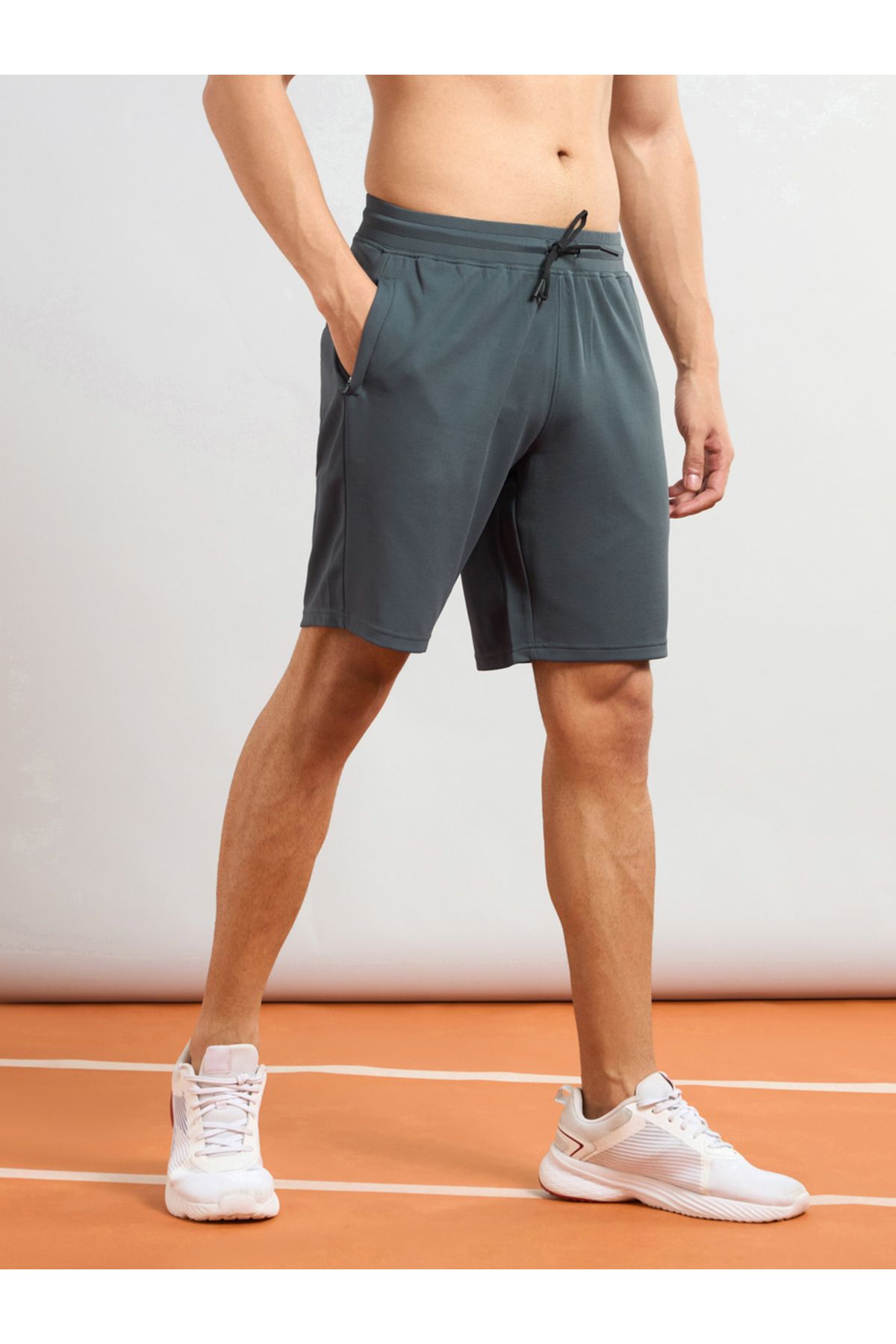 Technosport By Styli-Solid Slim Fit Sports Shorts with Drawstring 2