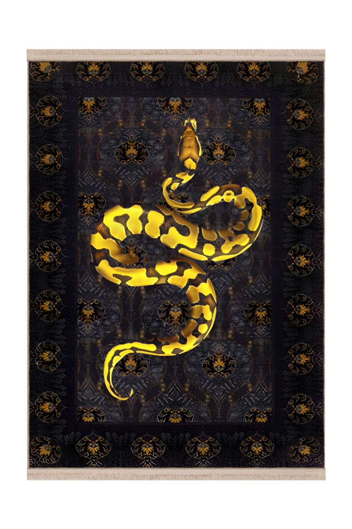 Rugs Modern Halı Nilla Koleksiyonu Sarı Yılan Desenli Dokuma Taban Modern Dekoratif Halı nilla16