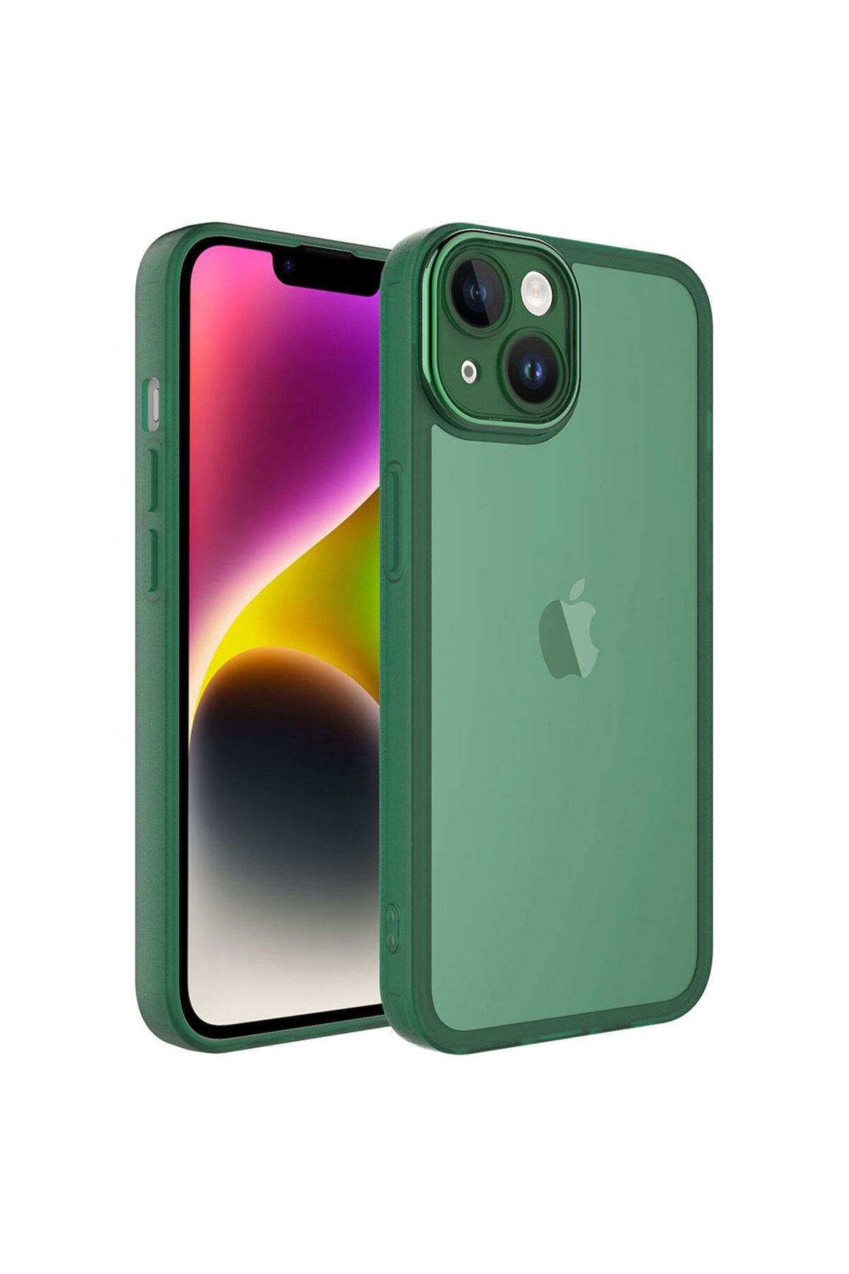 halkhouse İphone 14 Kılıf Kamera Korumalı Transparan Esnek Renkli Silikon Post Kapak