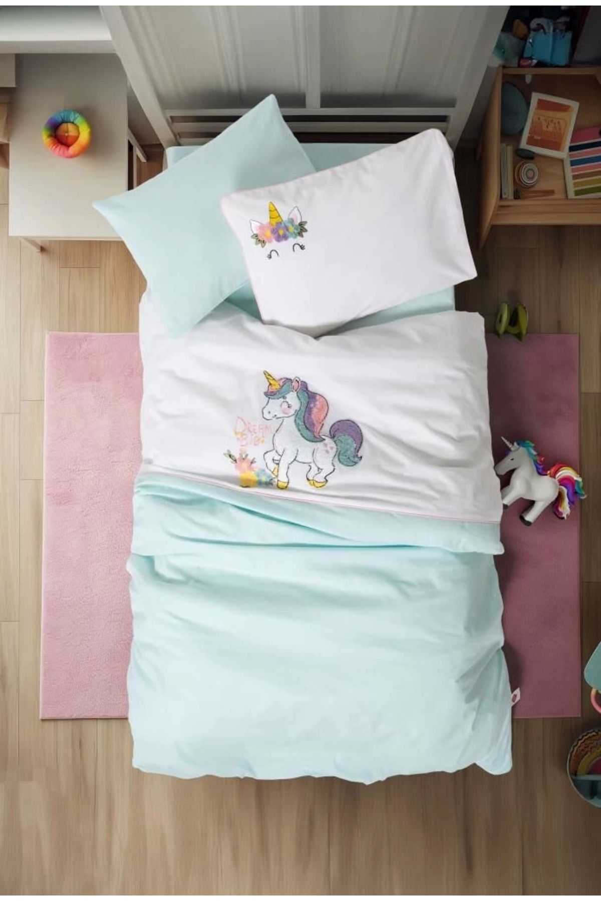 Emperium Cotton Box Punch Nakışlı Bebek Nevresim Takımı Doli Mint