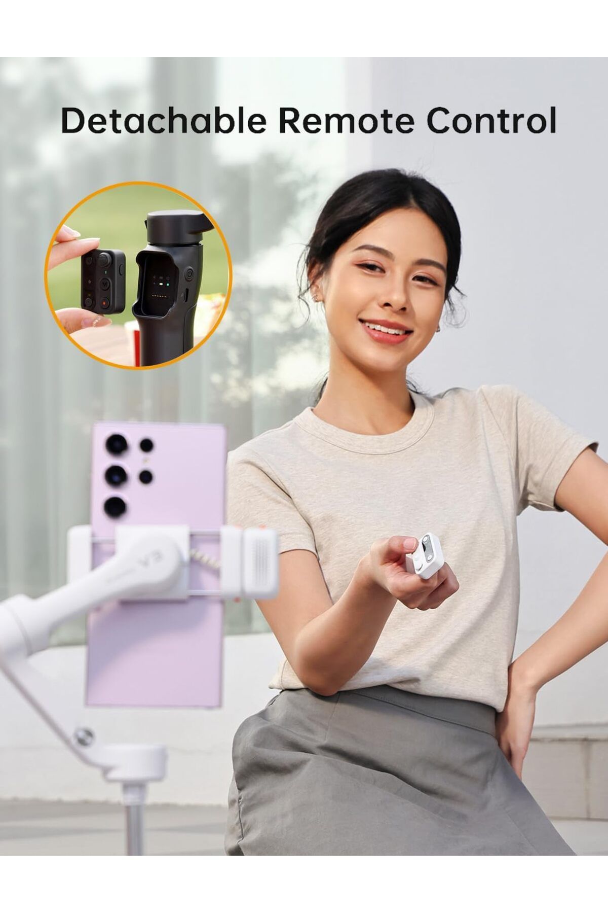 Hohem-مثبت iSteady V3 Gimbal لجهاز iPhone، متتبع AI مغناطيسي، جهاز تحكم عن بعد منفصل، حامل ثلاثي مدمج 7