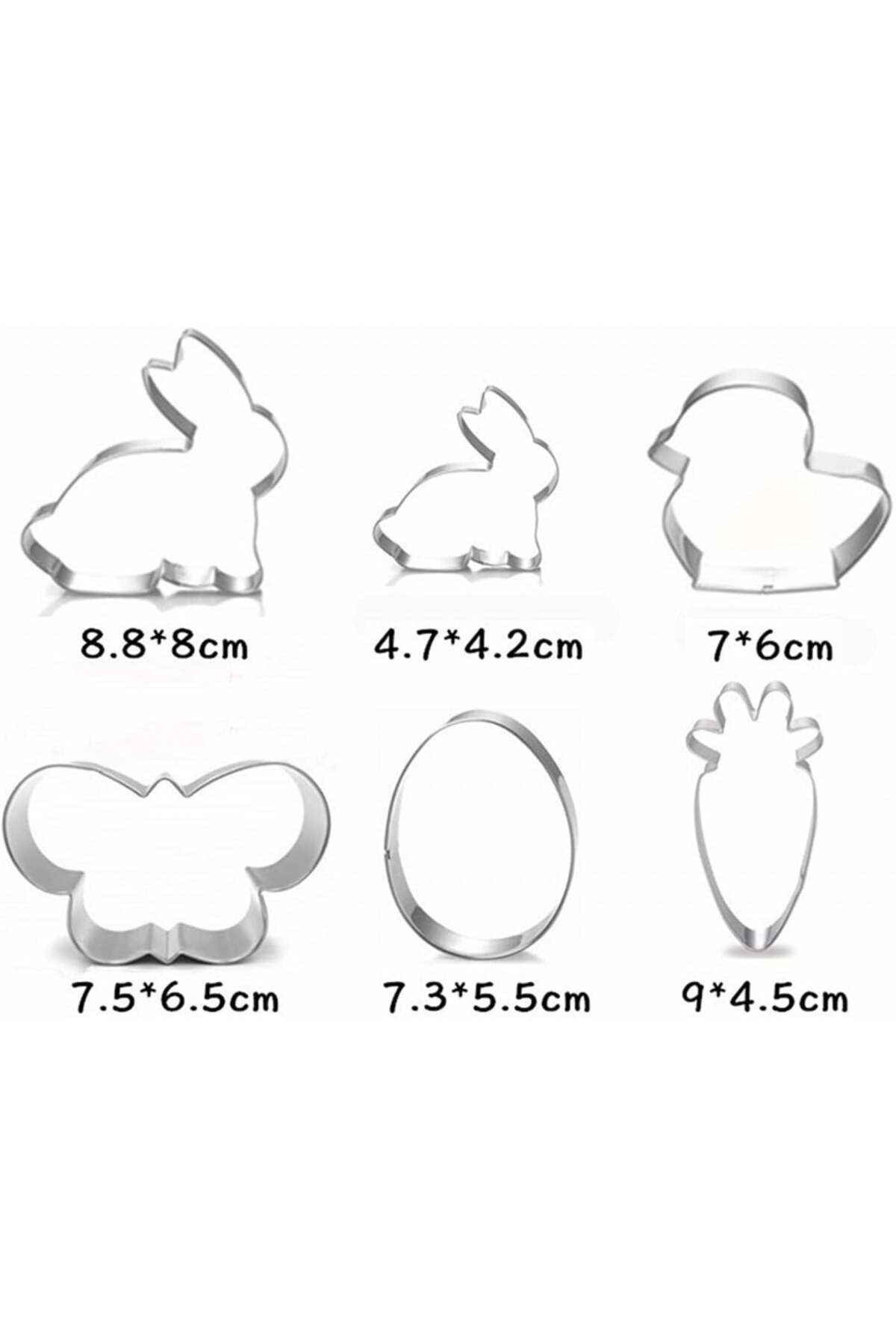 Touchfutrue-Set de 6 forme de tort Touchfutrue, model Paste, oțel inoxidabil, argintiu 7
