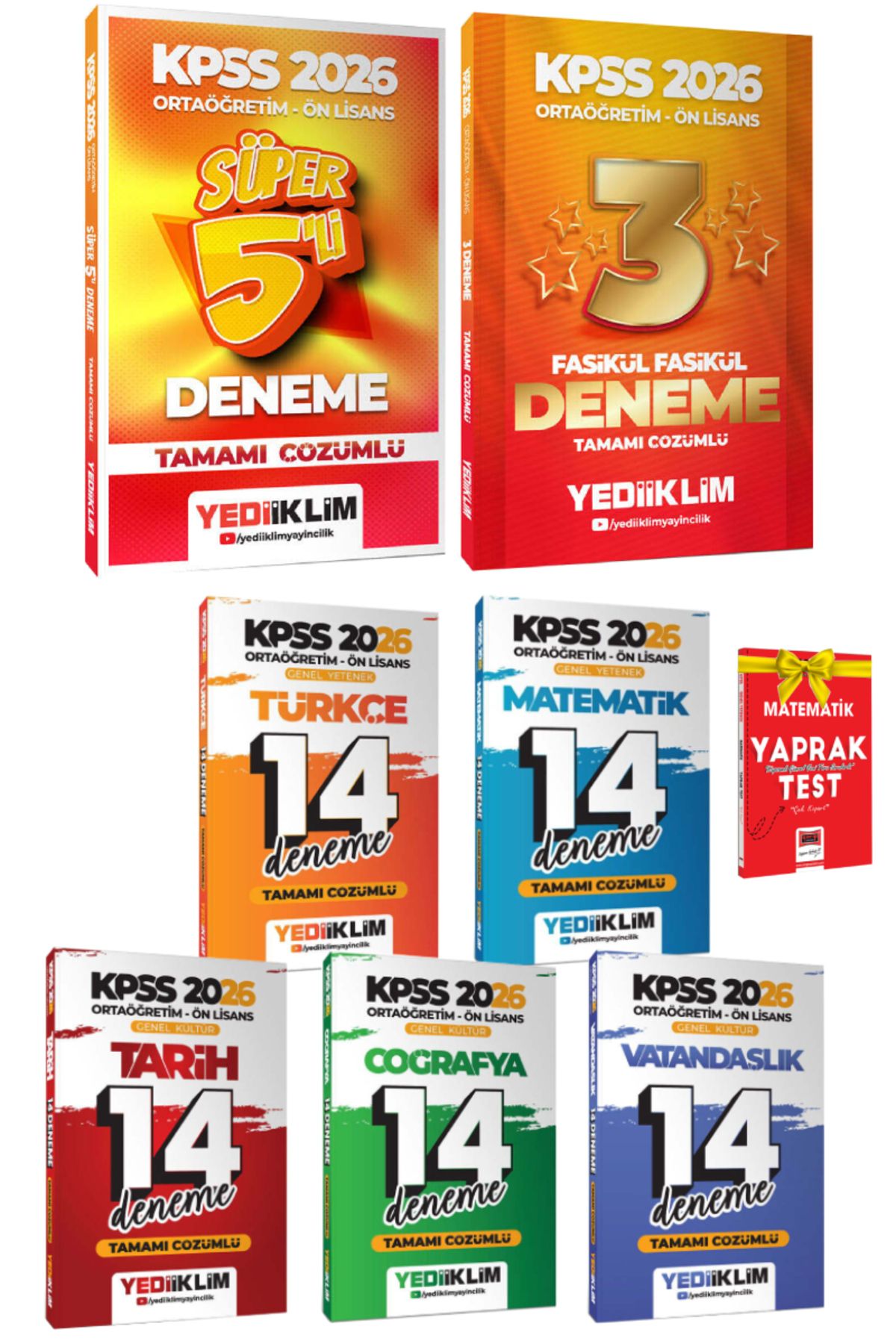 Yediiklim Yayınları 2026 Yediiklim Ortaöğretim Ön Lisans Denemeler+Ortaöğretim Ön Lisans Deneme Seti+Hediye