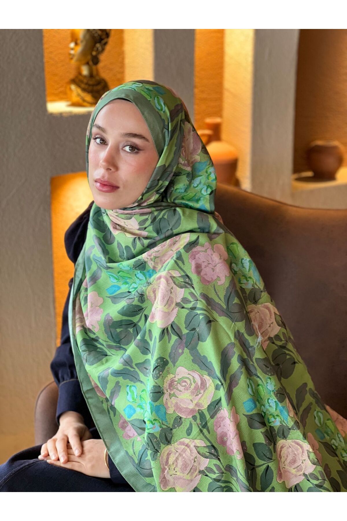 Modakaşmir Verd Desen Lina Şal