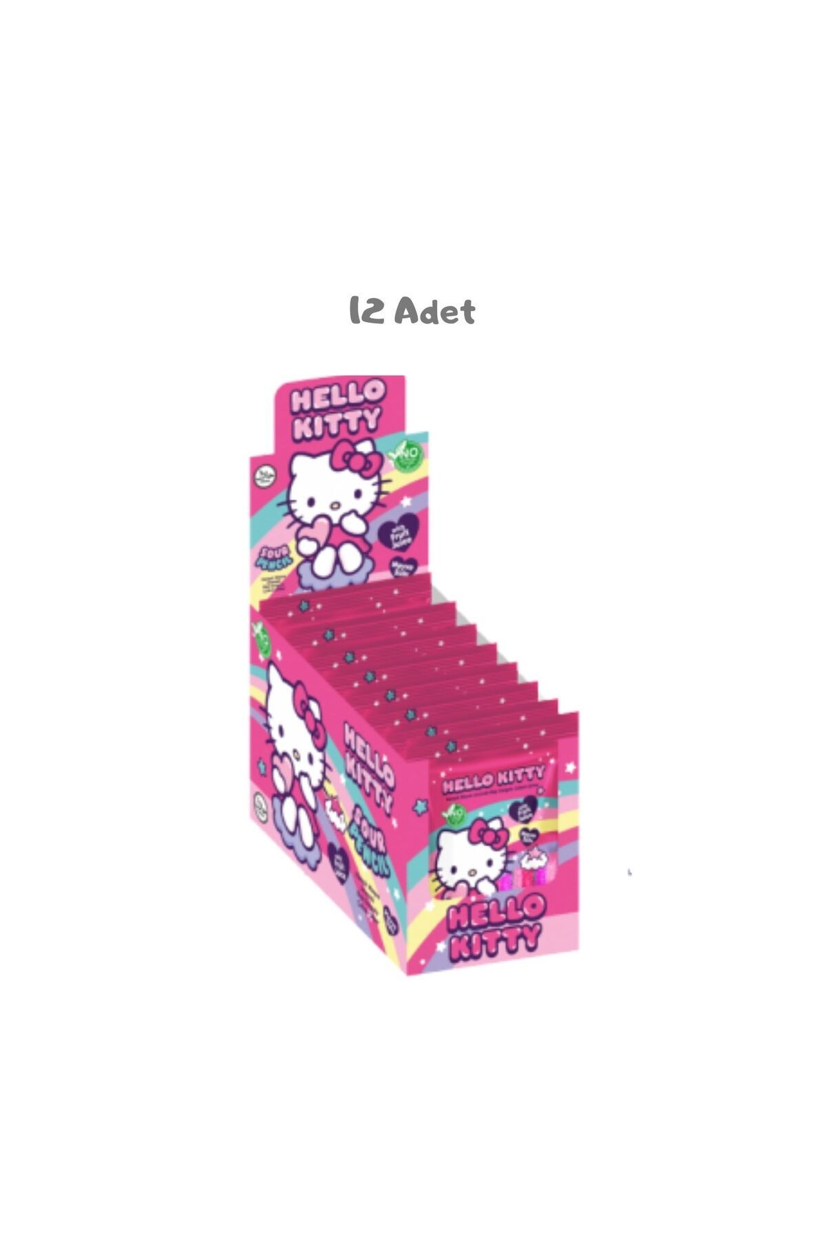 Hello Kitty Sour Belt Rainbow Meyve Ar.Ekşi Şerit Şeker 80 Gr. 12 Adet