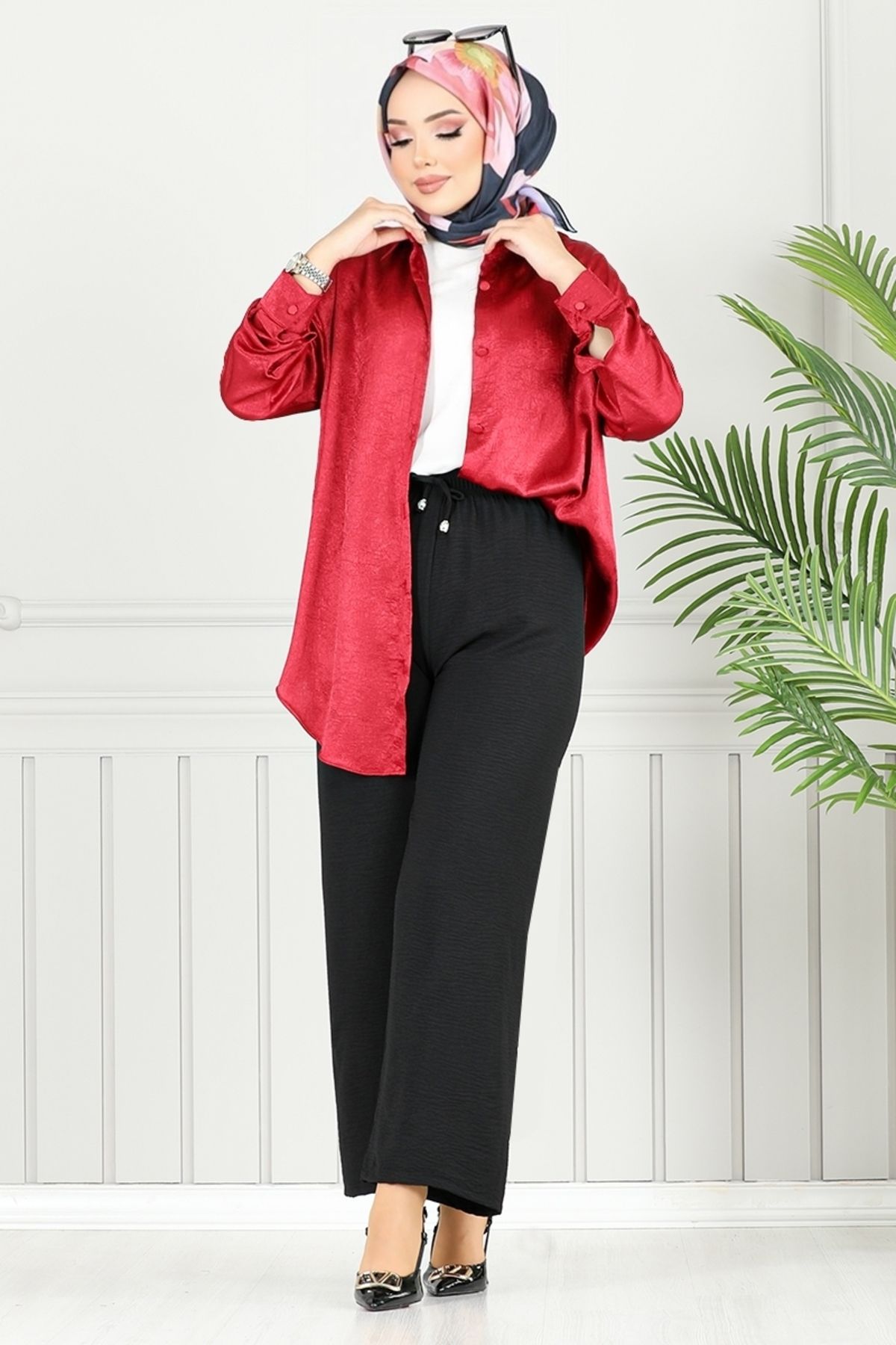 ModaMerve Beli Lastikli Aerobin Pantolon 4053PM1063-M Siyah