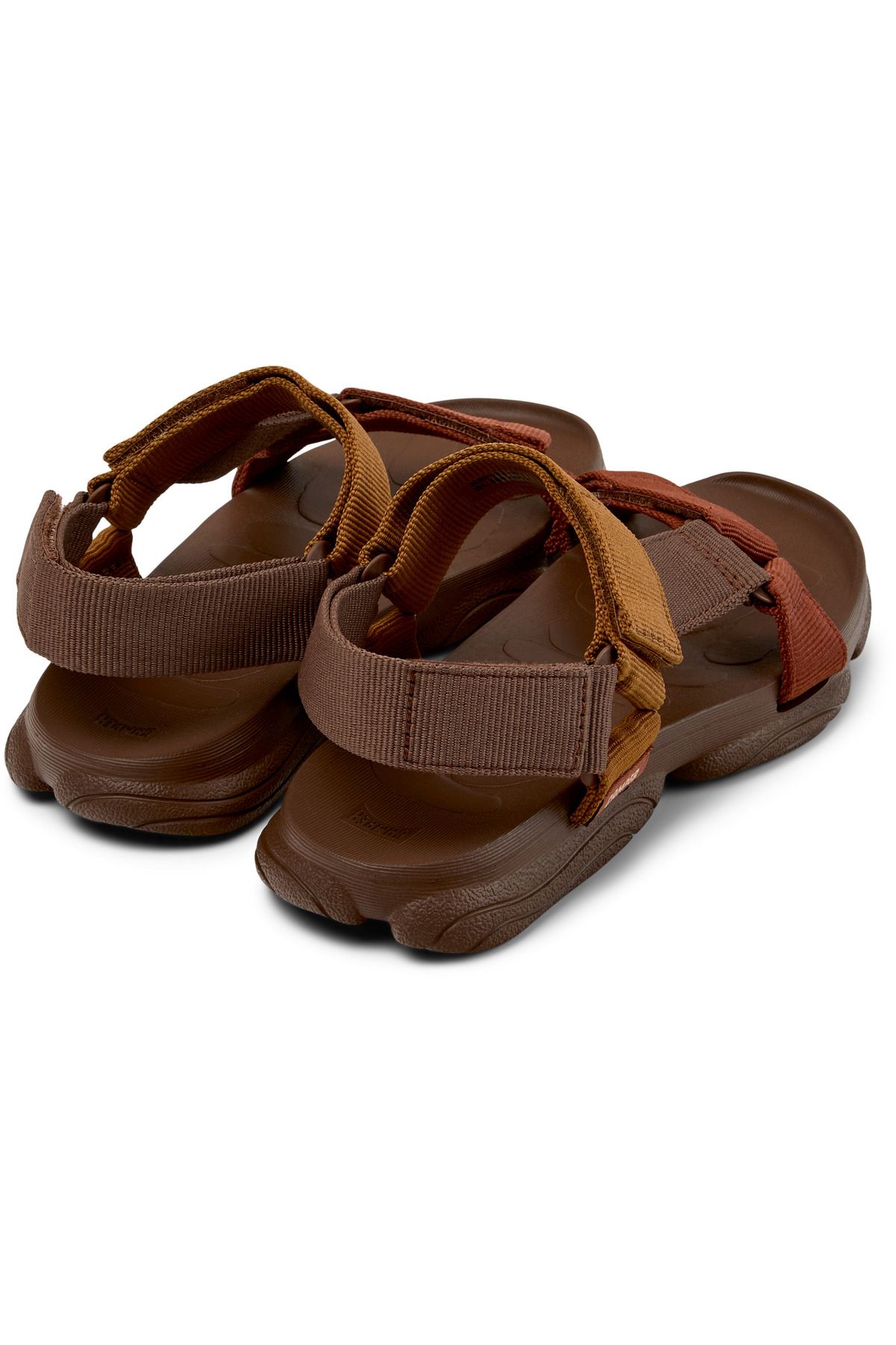 CAMPER-Women's Brown Color Block Summer Sandal with Hook And Loop Strap and Back Tie Karst 4