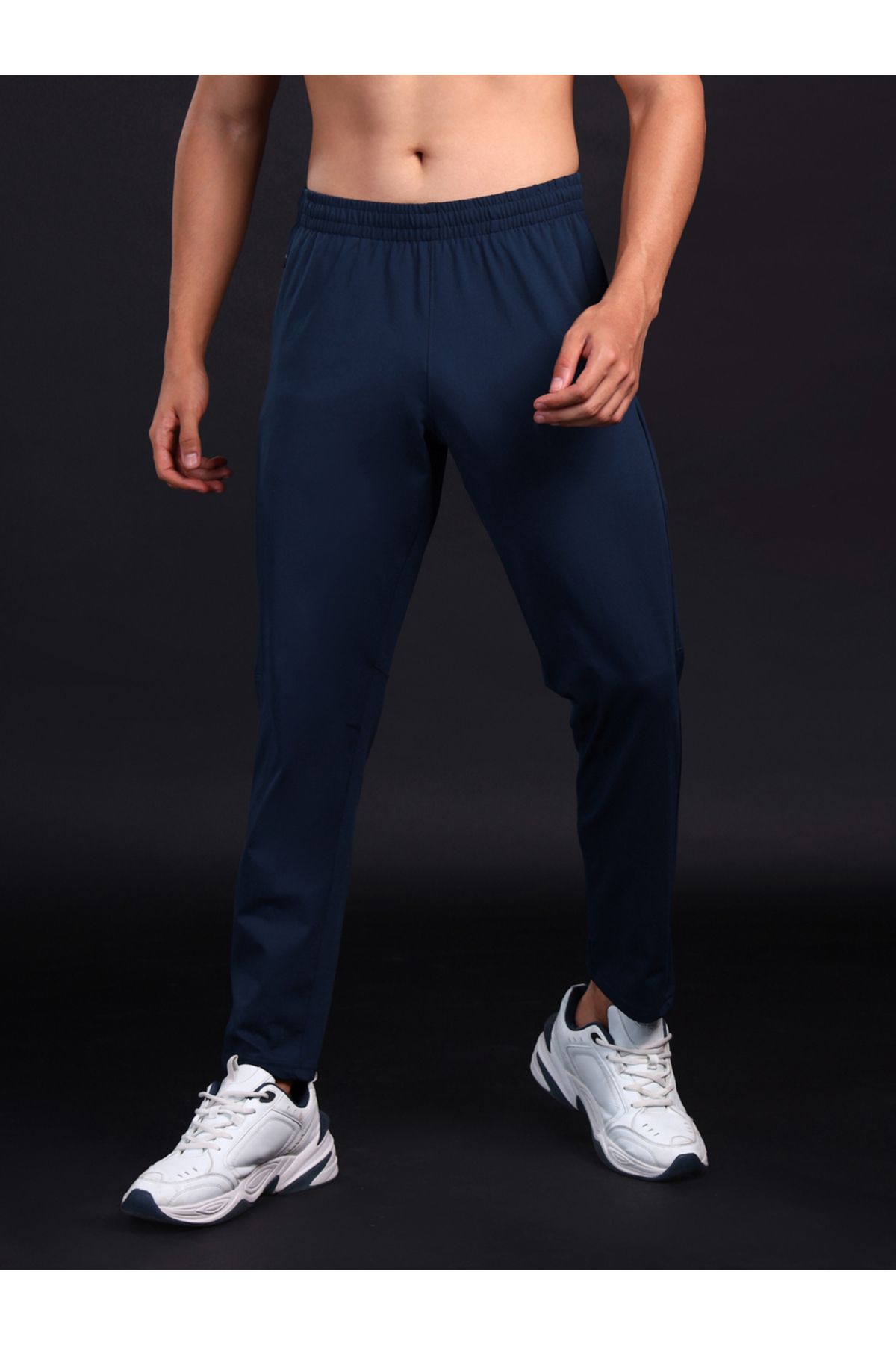 Technosport By Styli-Solid Slim Fit Trackpants with Drawstring 3