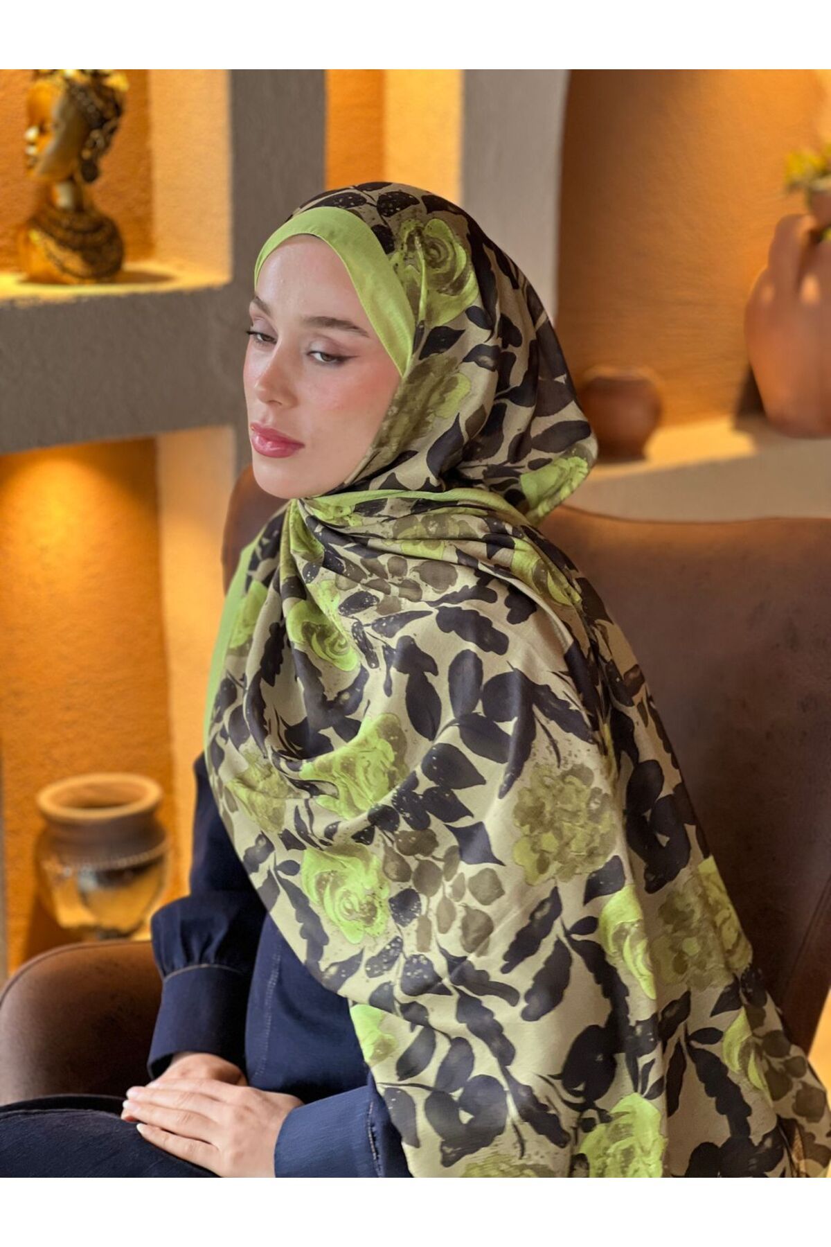 Modakaşmir Verd Desen Lina Şal