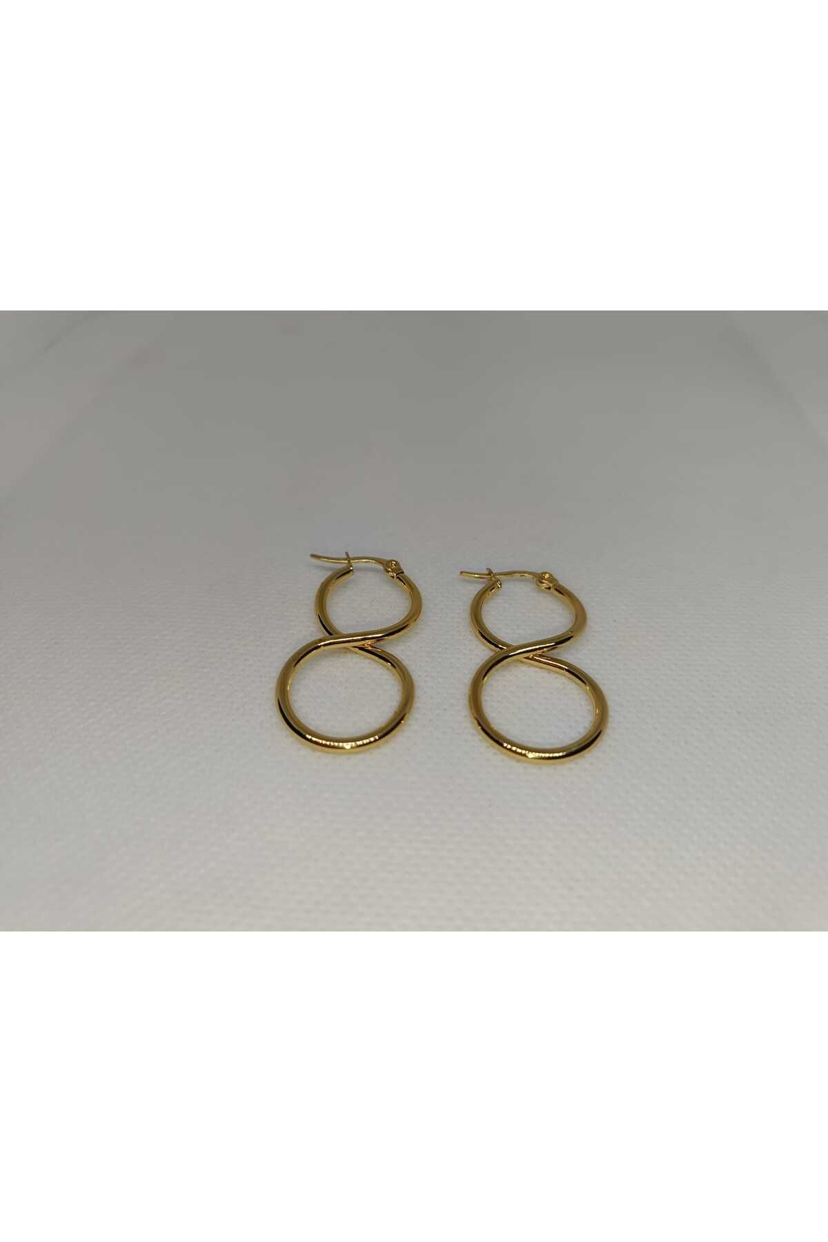 Store 316l Sonsuz Şekilli Paslanmaz Çelik Gold Küpe