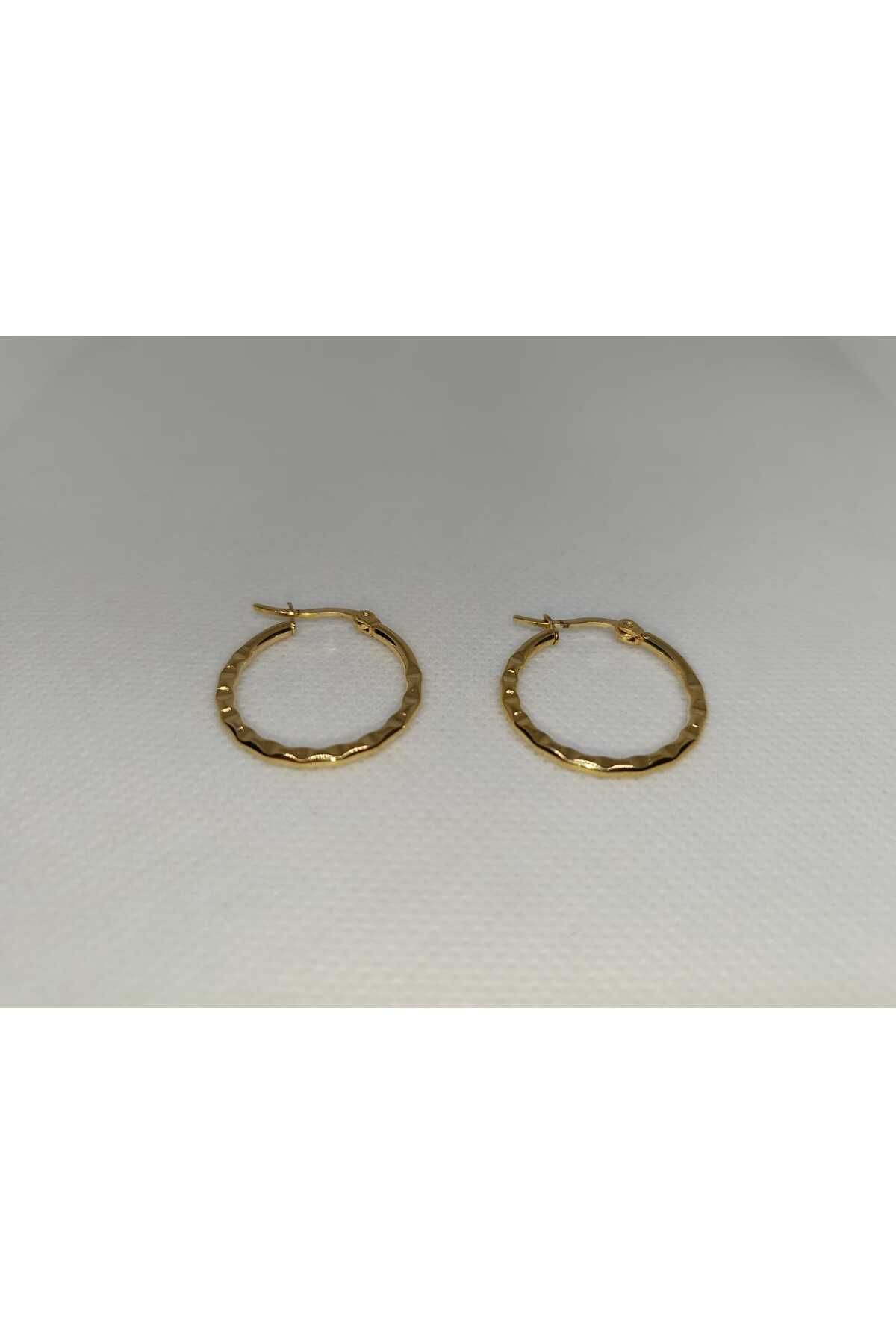 Store 316l Halka Paslanmaz Çelik Gold Küpe