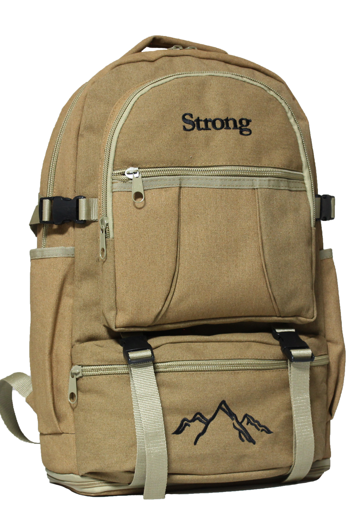 Strong Bag Unisex Körüklü Kanvas Kumaş Laptop Bölmeli Outdoor Sırt Çantası Dağcı Sırt Çantası Escp02 görsel 5