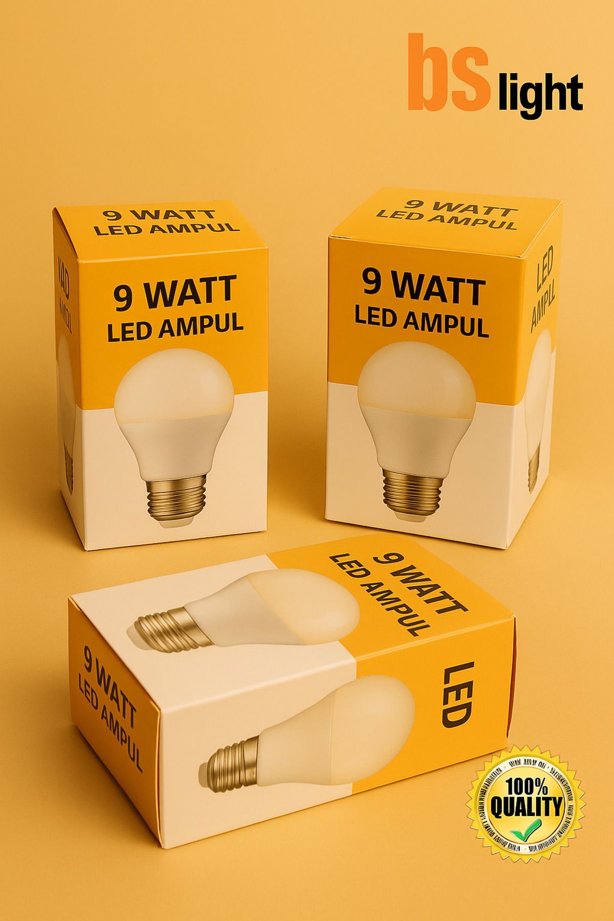 Bs Light 9w Gün Işığı Led Ampul -Kutulu Ürün- 3200K 5 li Paket