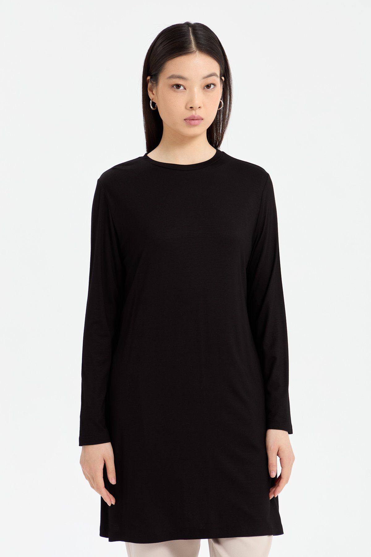 Nihan Basic Penye Tunik Siyah