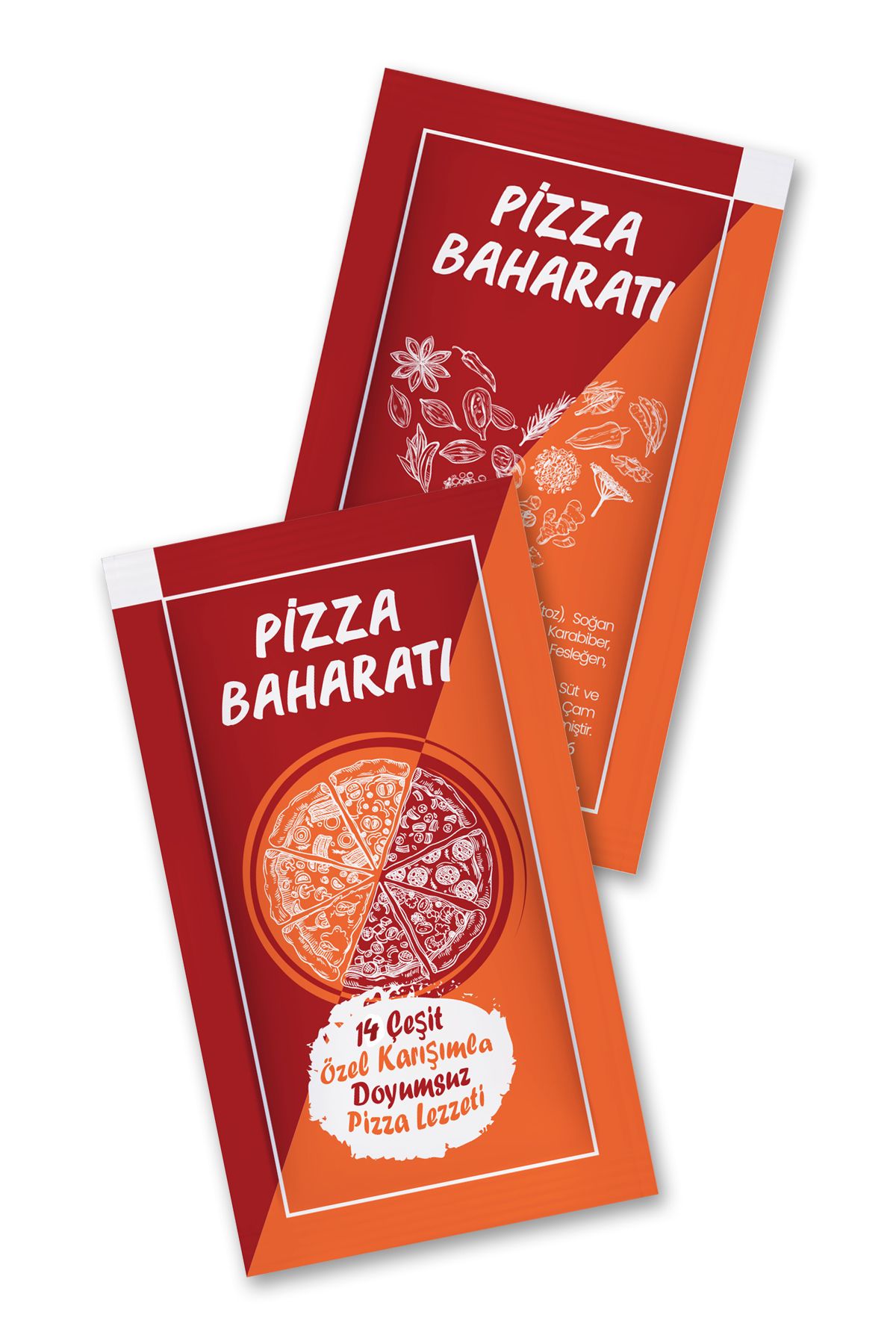 Balkan Tek Kullanımlık Pizza Baharatı 14 Çeşit Karışım (250 ADET) Pizza Çeşnisi 5x7cm