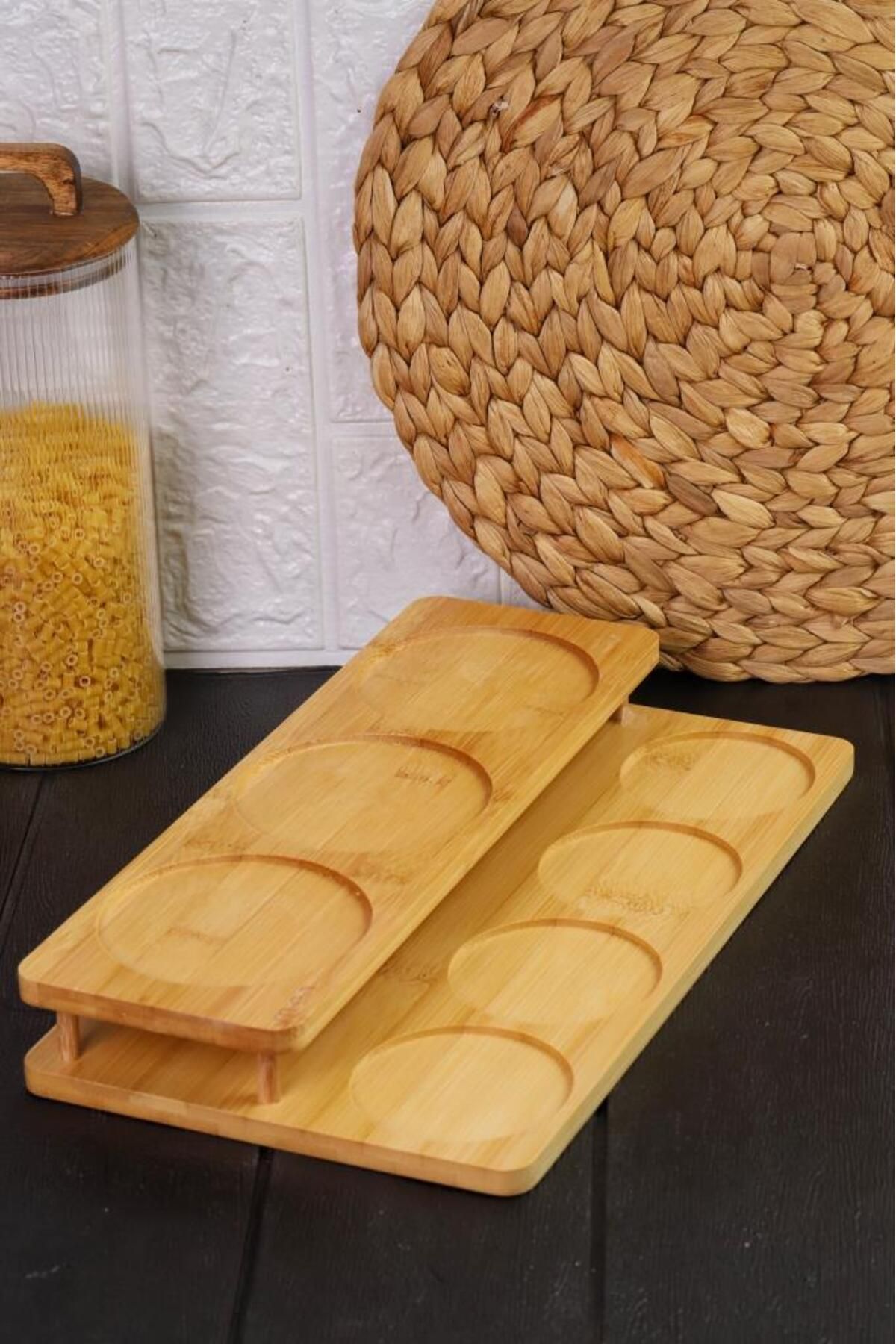 MİEN Mien Tezgah Üstü Bambu Stand Kavanoz Baharat Bakliyat Standı