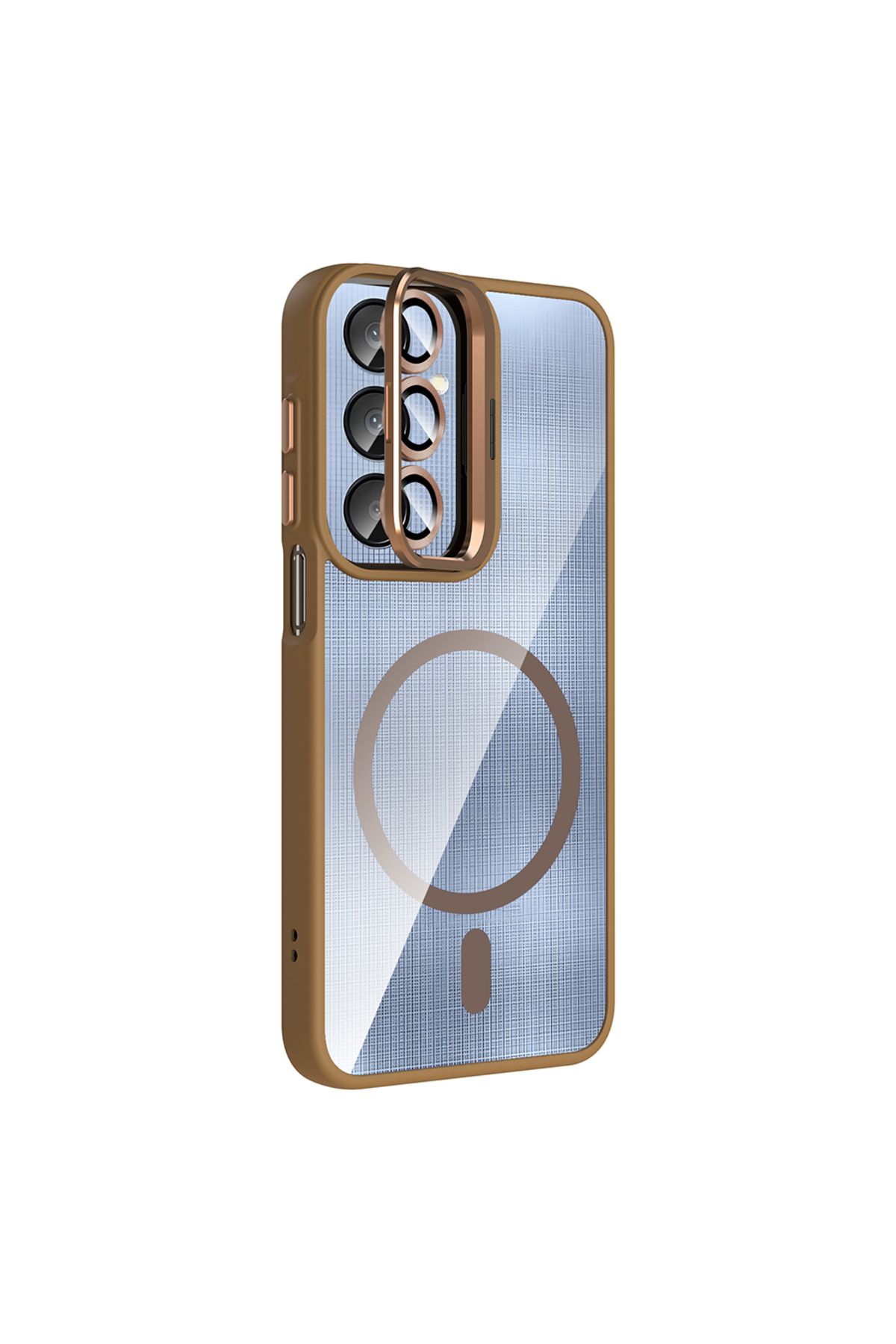 Apsuwa Samsung Galaxy A36 uyumlu Kılıf Standlı Kamera Lens Koruyucu Hediye Titanyum - Gold