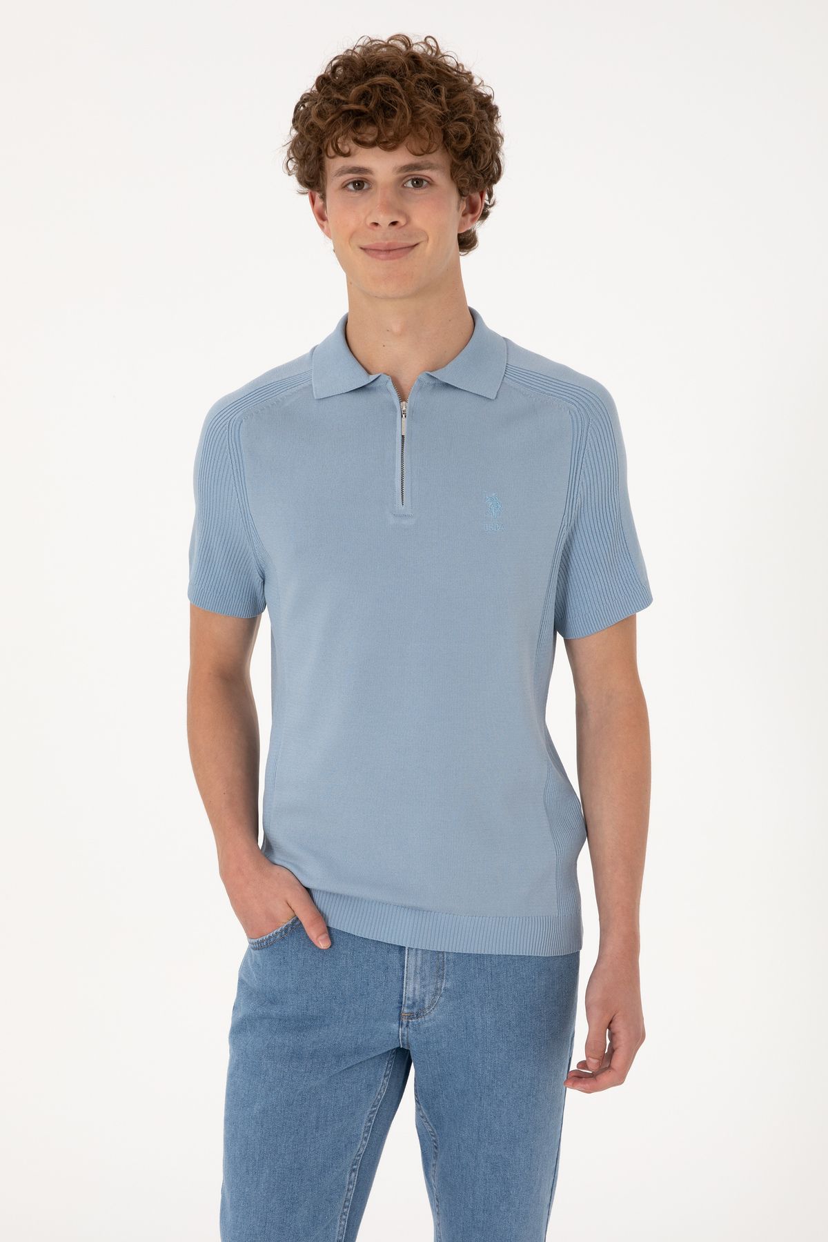 U.S. Polo Assn. Erkek Mavi Kazak 50299365-VR036
