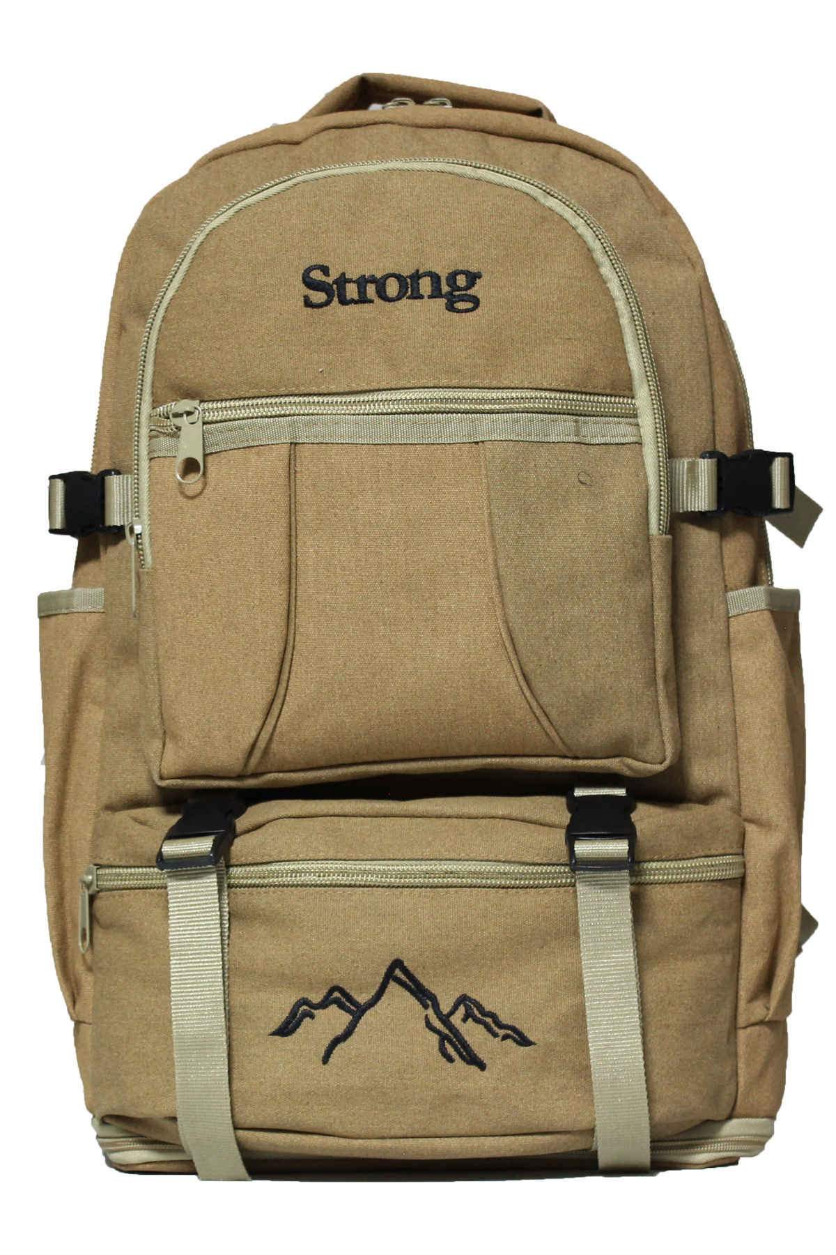 Strong Bag Unisex Körüklü Kanvas Kumaş Laptop Bölmeli Outdoor Sırt Çantası Dağcı Sırt Çantası Escp02 görsel 6