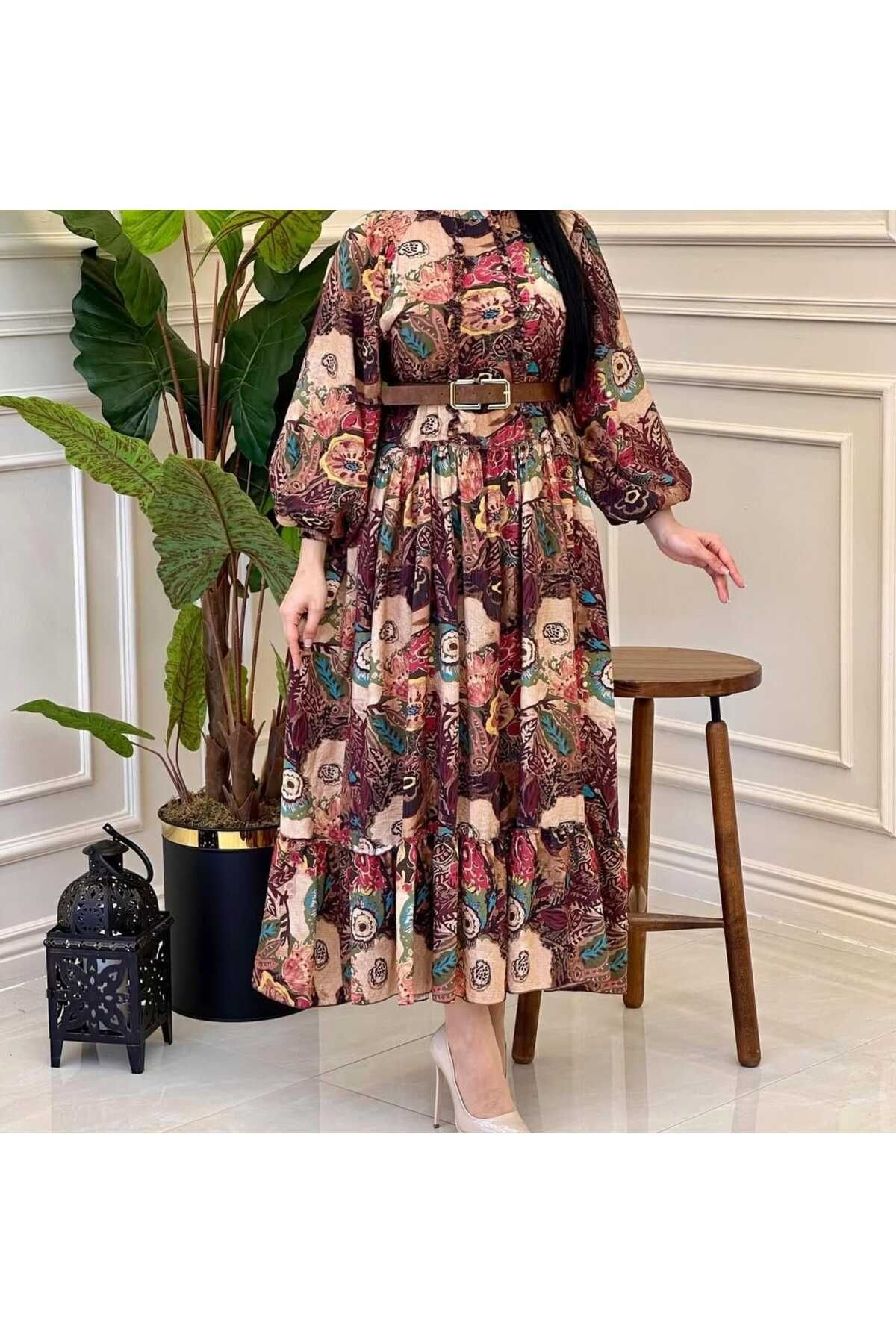 Lavinia Giyim desenli elbise