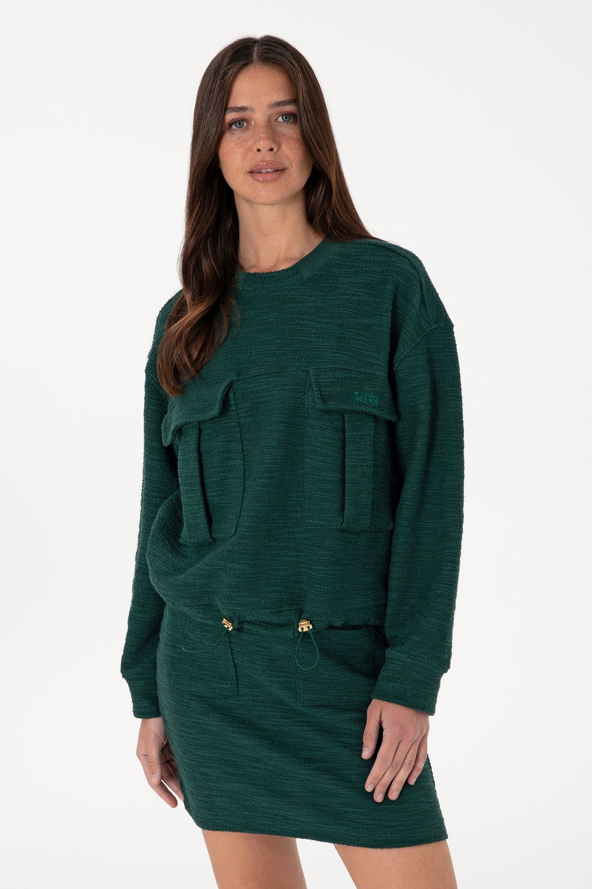 U.S. Polo Assn. Kadın Koyu Yeşil Sweatshirt 50292442-VR079