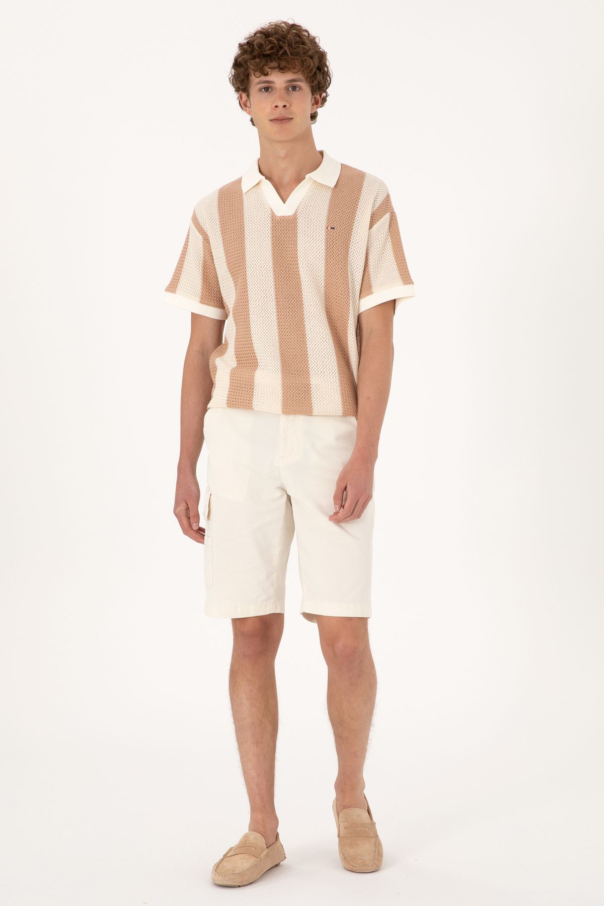 U.S. Polo Assn. Erkek Krem Dokuma Şort 50300424-VR071