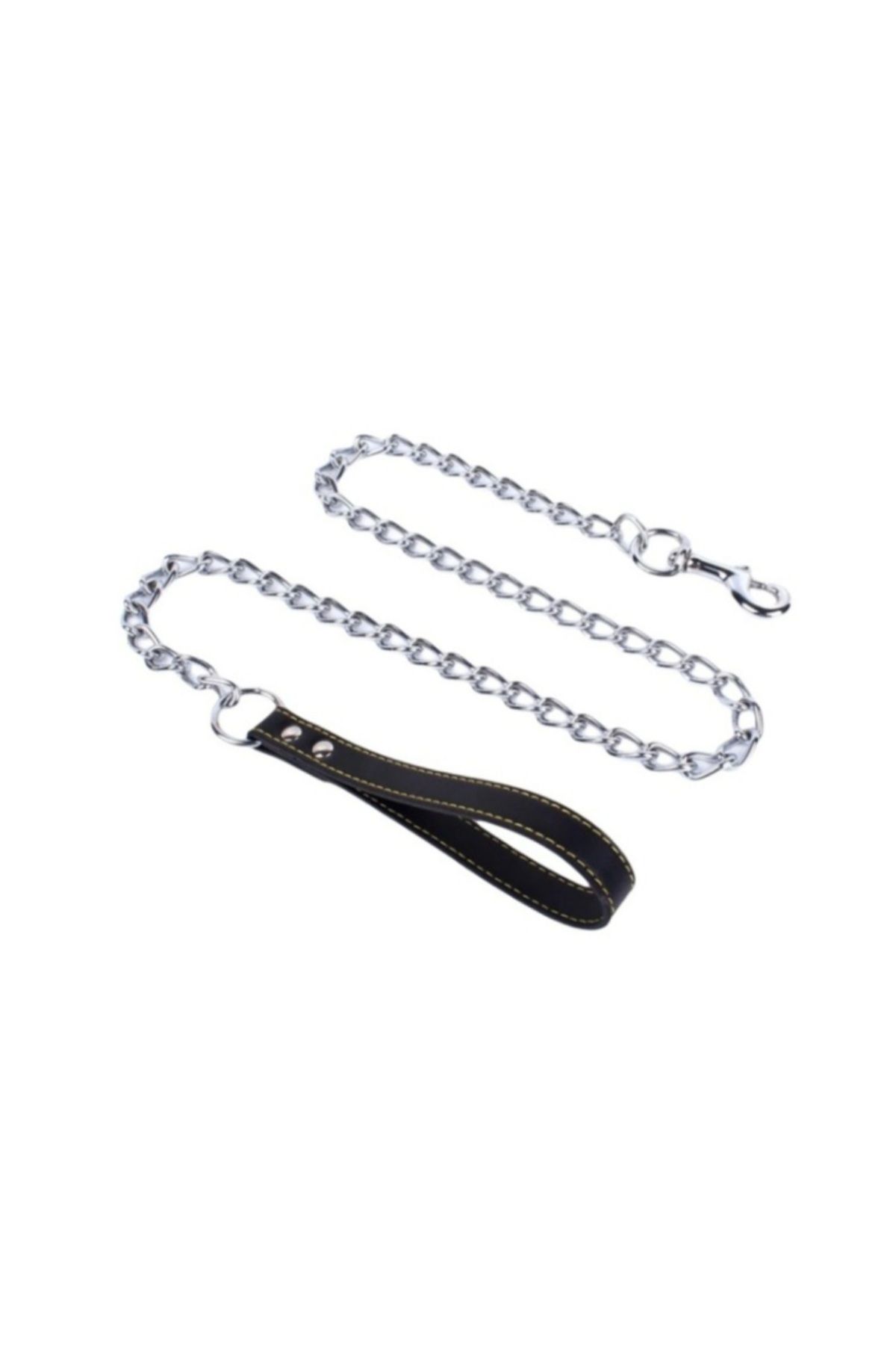Petshop Royalist Krom Gezdirme Zinciri Deri Saplı 3mm x 120cm