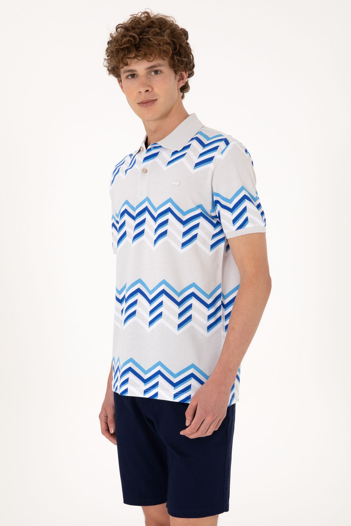 U.S. Polo Assn. Erkek Regular Fit Polo Yaka Açık Gri Tişört 50299658-VR001