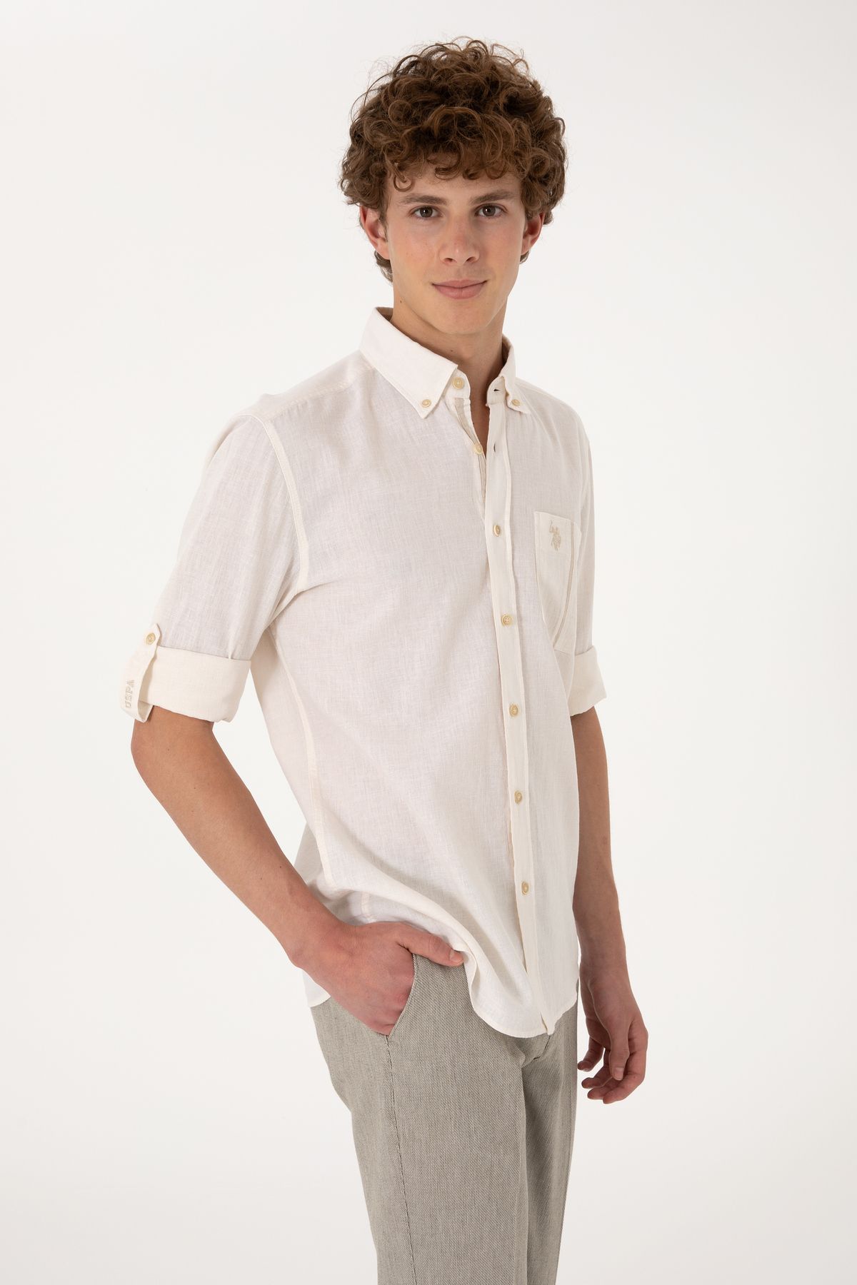 U.S. Polo Assn. Erkek Taş Uzun Kollu Gömlek 50300226-VR049