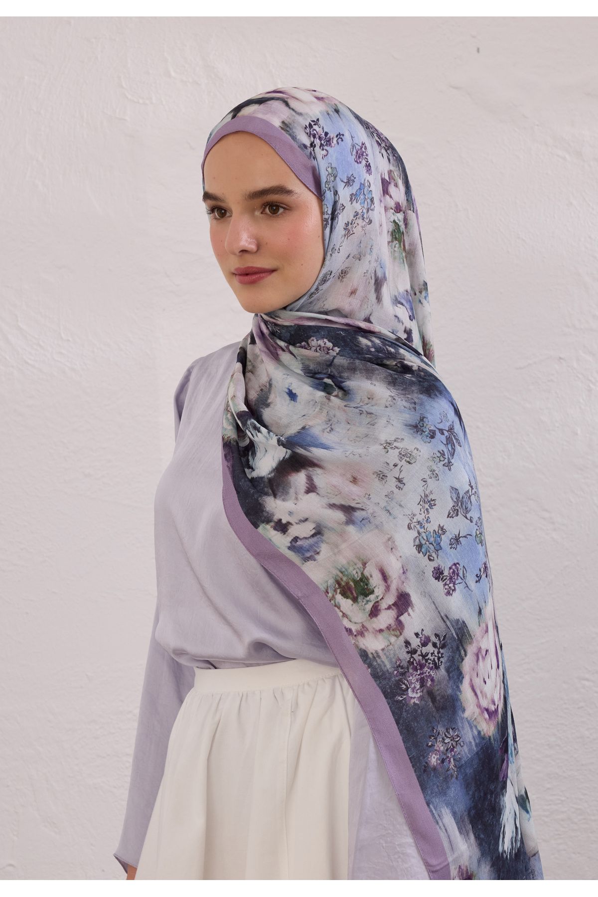 Fresh VINTAGE ROSE DESEN RAMİ ŞAL LAVANTA