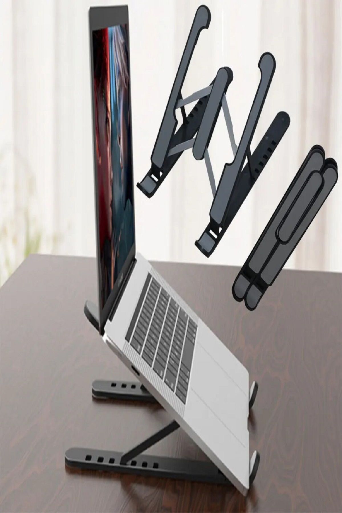 feifei Katlanabilir Laptop Standı - Kaydırmaz Kademe Ayarlı Laptop Tablet Tutucu