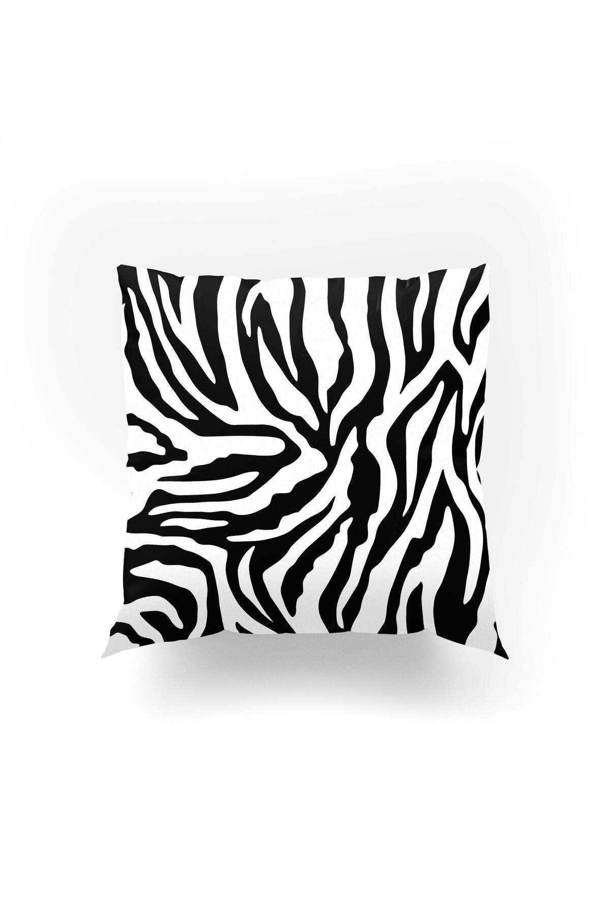 Dokumio Wild Chic – Siyah Beyaz Zebra Desenili Kırlent Kılıfı