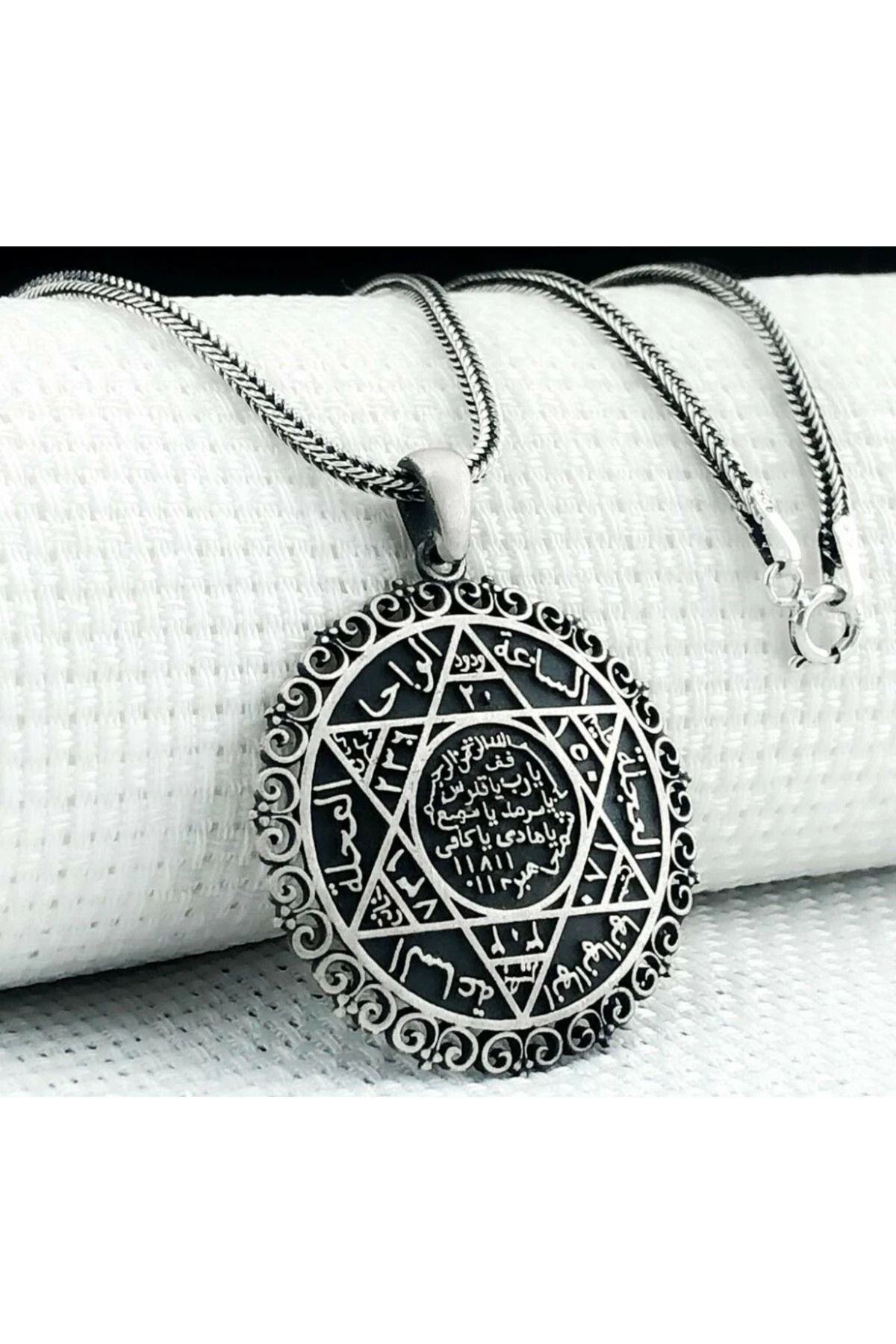 shop Süleyman Mührü 925 Ayar Gümüş Erkek Kolye