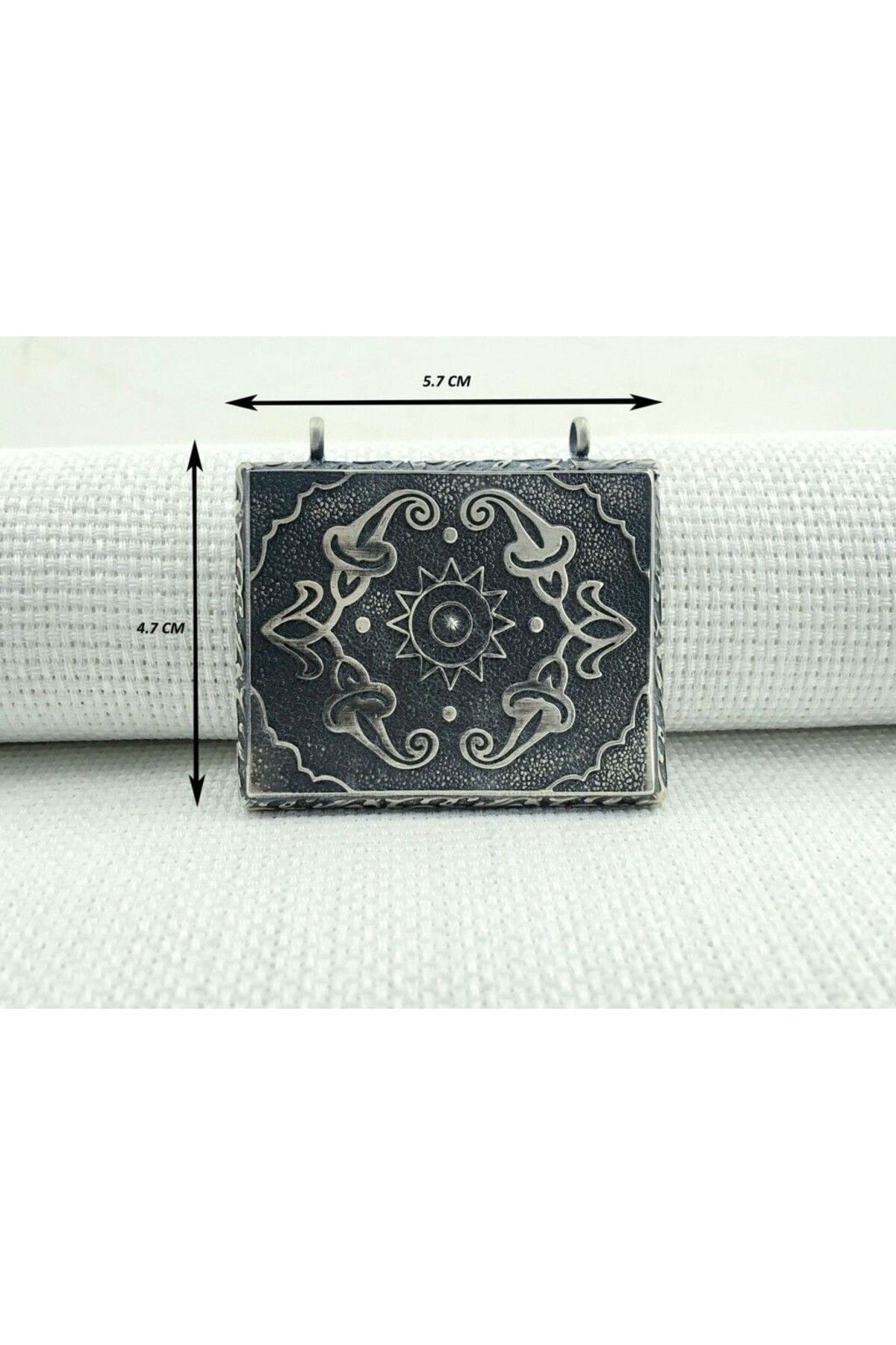 shop Güneş Simgeli Kral Zincirli Muska Kabi 925 Ayar Gümüş Erkek Kolye