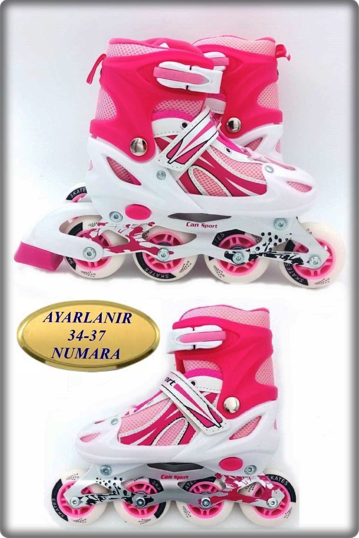 SerenityHaven Paten Ayarlanabilir 2+1 Metal Gövde Alıştırma Pateni 34-37 Numara Pembe