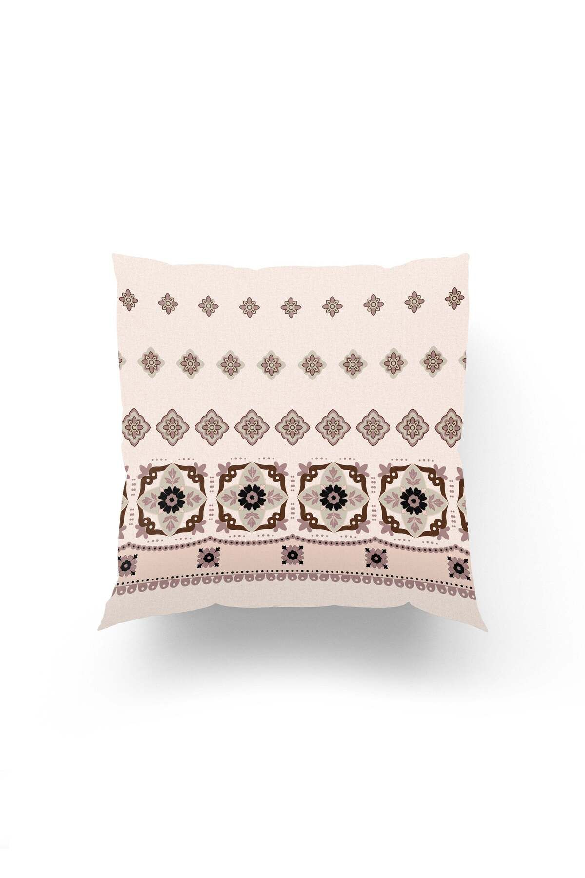 Dokumio Boho Zarafet: Pastel Etnik Desenli Kırlent Kılıfı