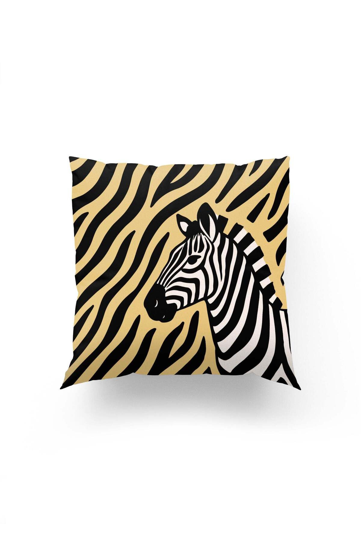 Dokumio Afrika Esintili Şıklık: Zebra Figürlü Dekoratif Kırlent Kılıfı