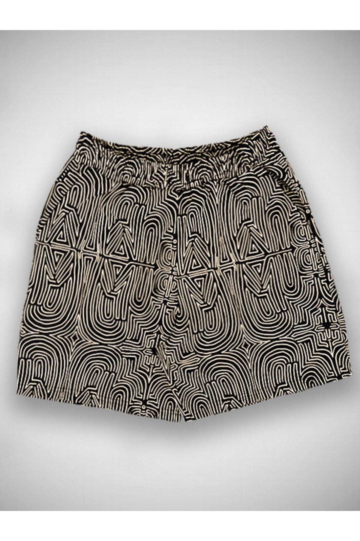 CİDAX Cidax Pamuklu UNISEX ŞORT- Siyah Desenli