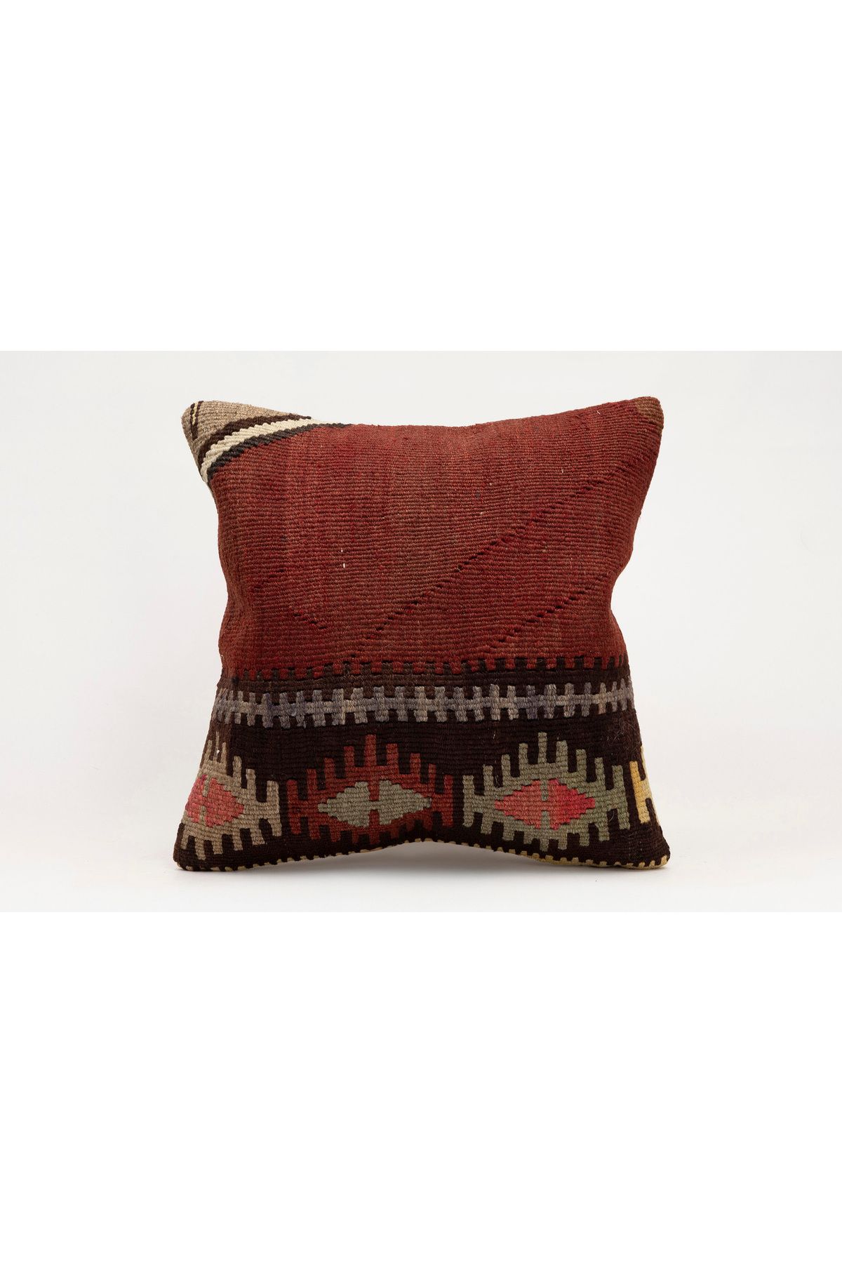 Kilim Whole Sale El Yapımı Kilim'den Yapılmış Vintage Kırlent Kılıfı, Yün, 40x40 Cm