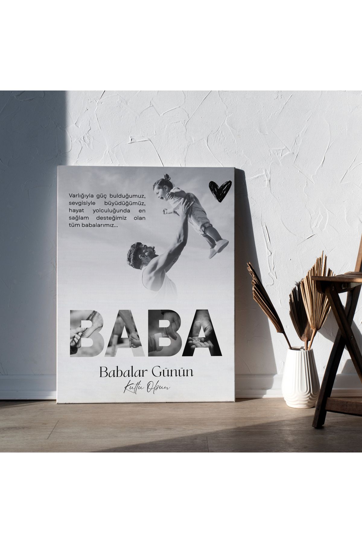 ÇELİKLER HEDİYE Kanvas Tablo Babalar Gününe Özel Kişiye Özel Tasarımlar Babaya Hediye