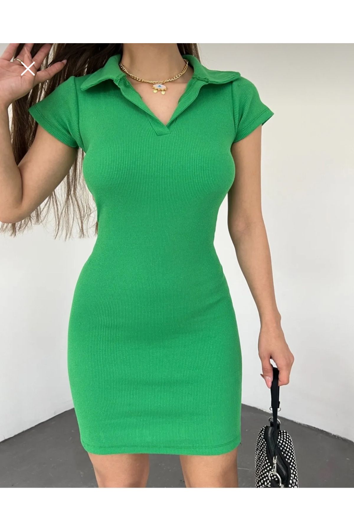 Tunicom Yeşil polo yaka mini