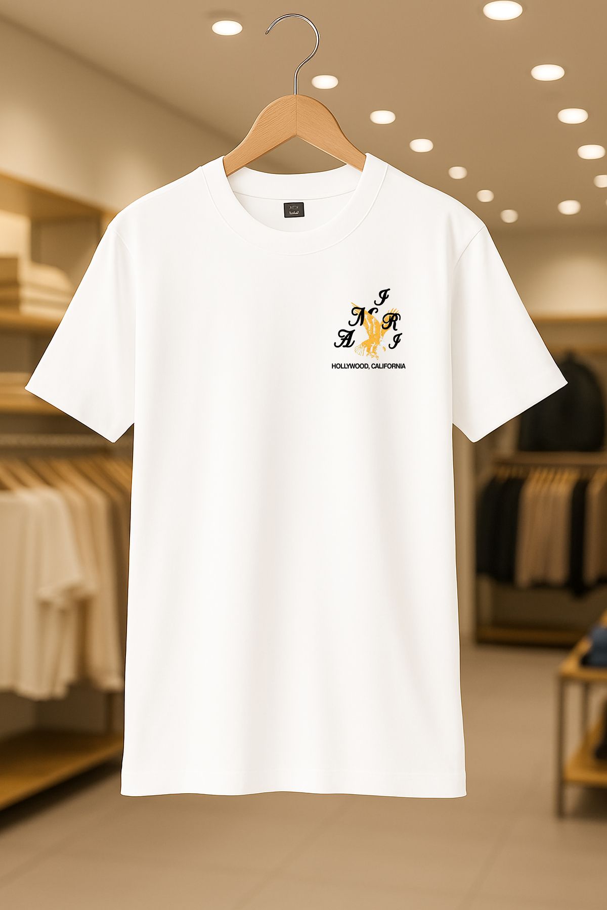 C&C OKULCUNUZ Kartal Yazı Baskılı Oversize Unisex %100 Pamuklu Nefes Alan Kalin Kumaşlı T-Shirt