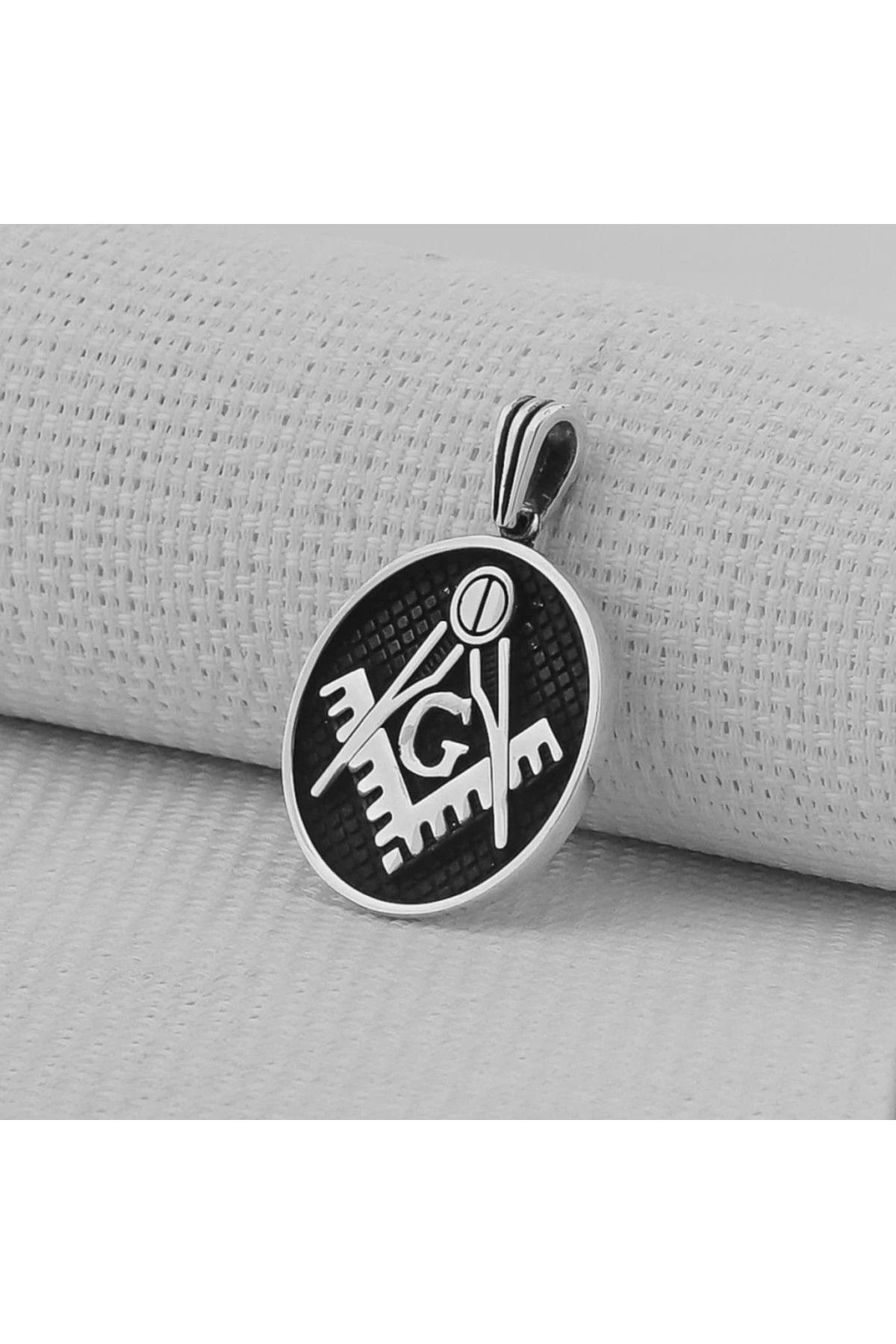 shop Siyah Mason Tasarım 925 Ayar Gümüş Erkek Kolye Ucu