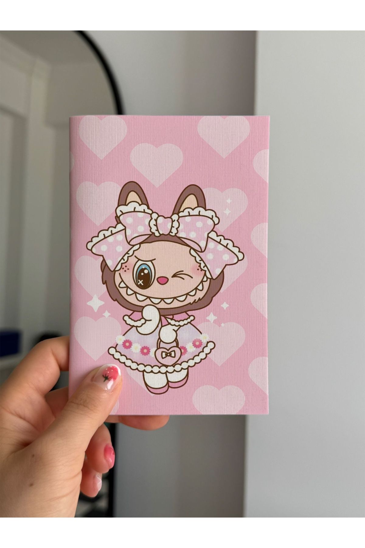 Planet Butik Labubu Pink Mini Çizgisiz Defter