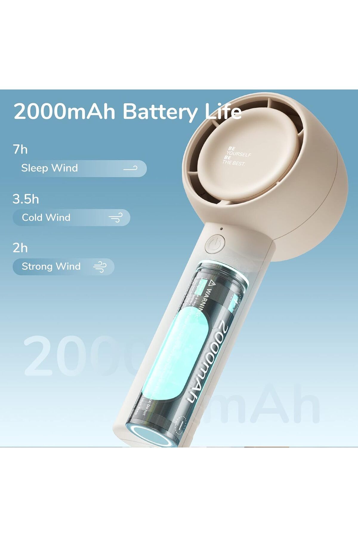 JISULIFE-Mini Portable Fan-Bladeless Safe Design, Powerful Turbo Handheld Fan with 3 Speeds, USB Rec 7