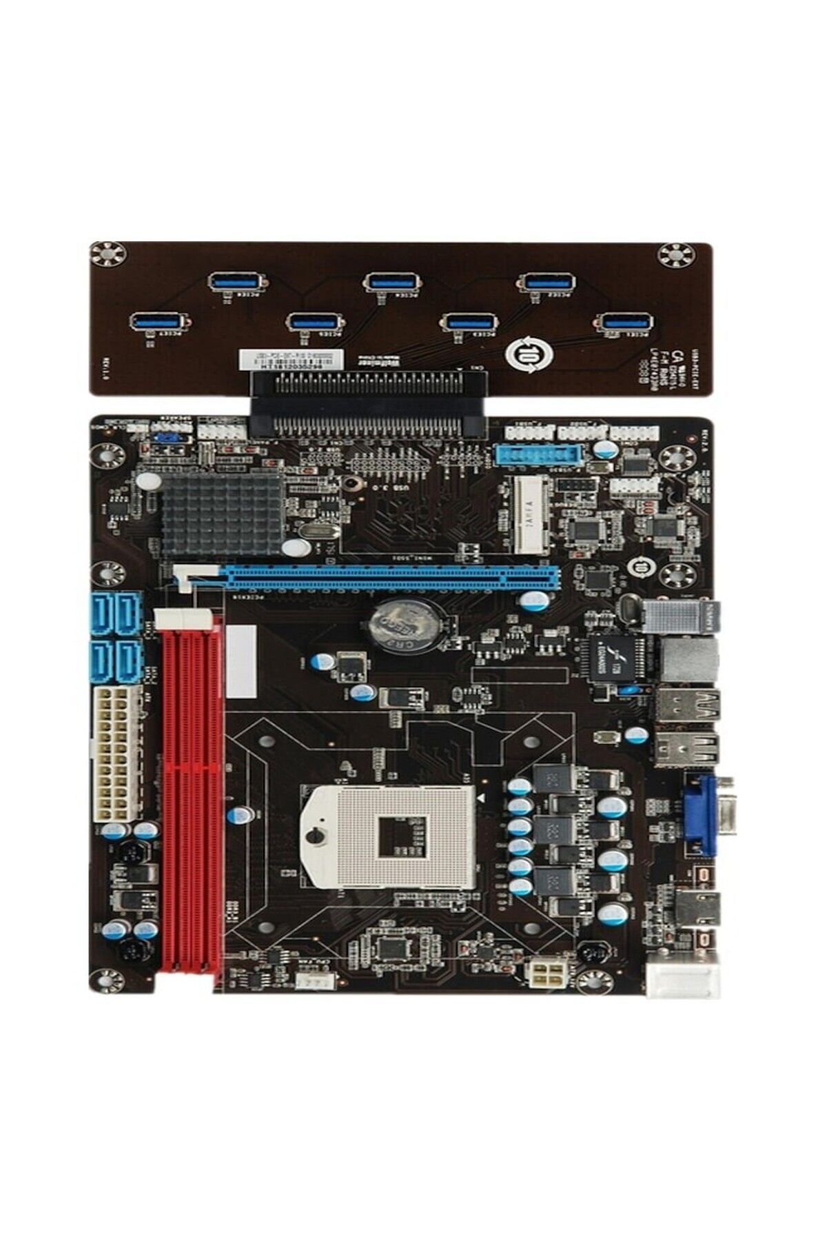ESONIC QS8-BTC Combo Intel Celeron Işlemcili HM65 1600 MHz DDR3 Soket 988 ATX Mining Anakart